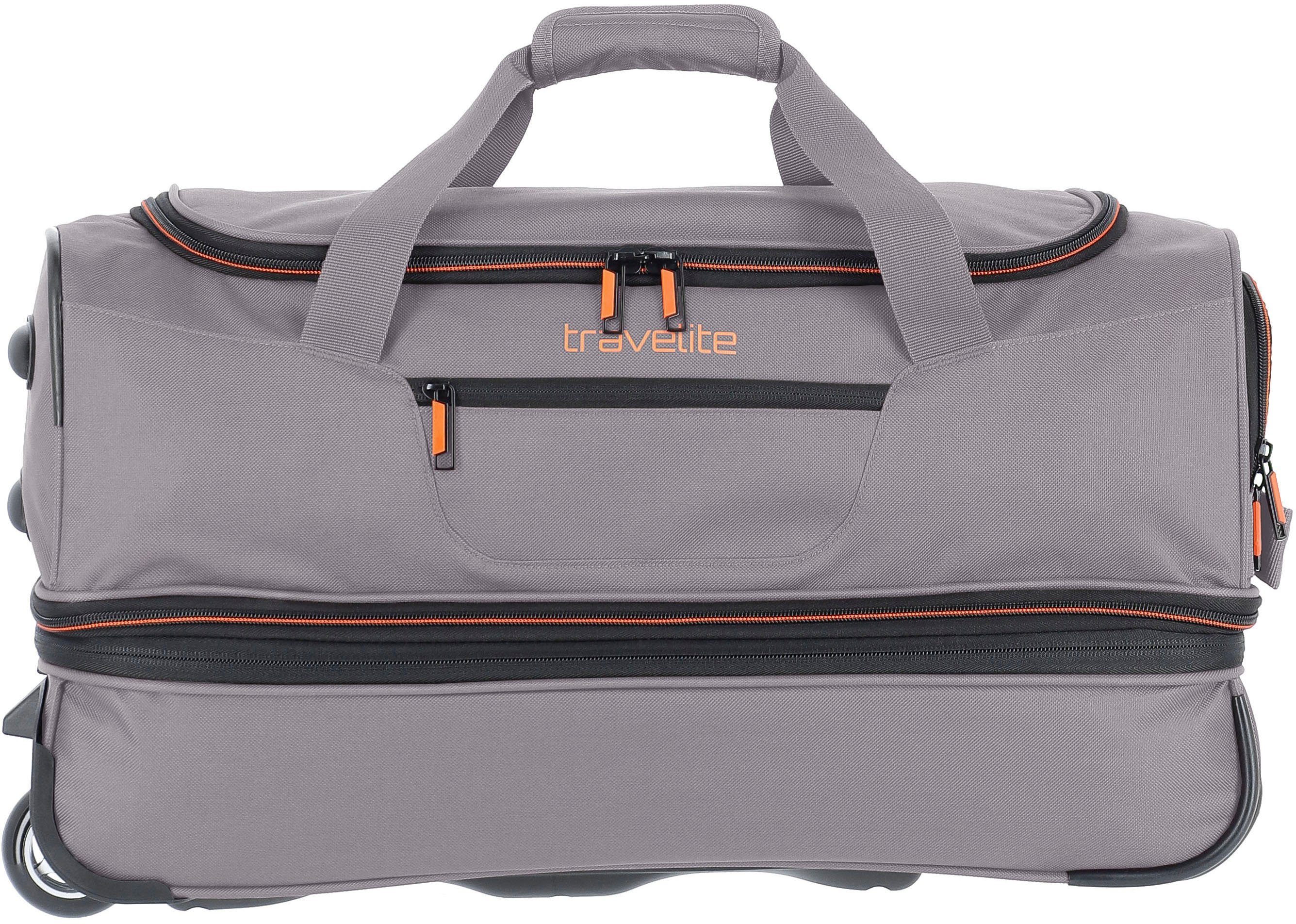 55 Reisetasche travelite cm, Rollen grau/orange, Basics, mit