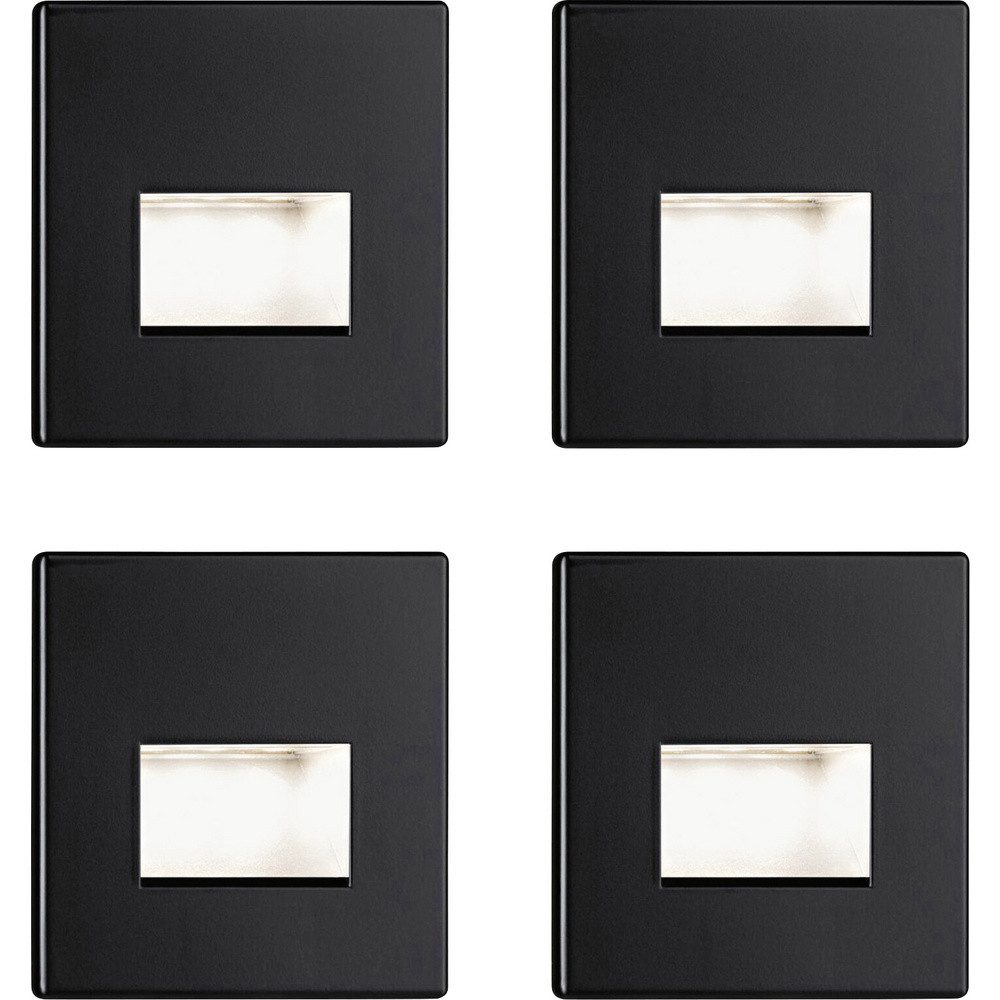 Paulmann Einbauleuchte Paulmann 41308 Edge LED-Wandeinbauleuchte 4er Set LED LED Schwarz (m