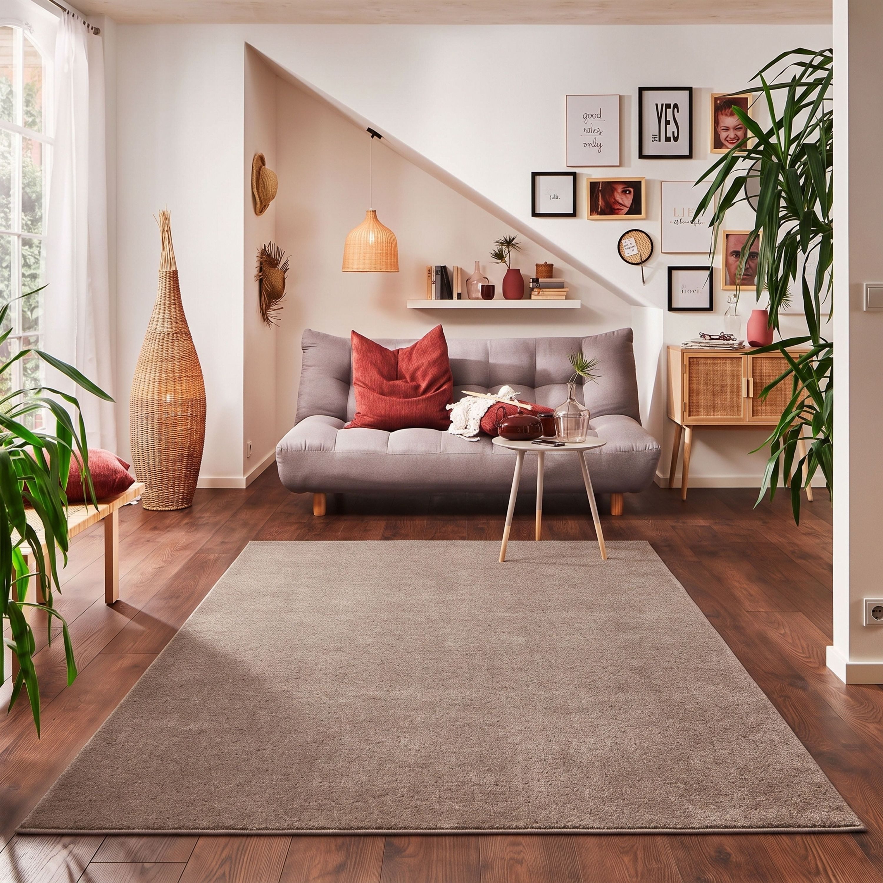 Carpettex Veloursteppich Unicolor - Einfarbig, Läufer, Höhe: 11 mm, Einfarbig Kurzflor Teppich Wohnzimmer verschiedene farben und größen