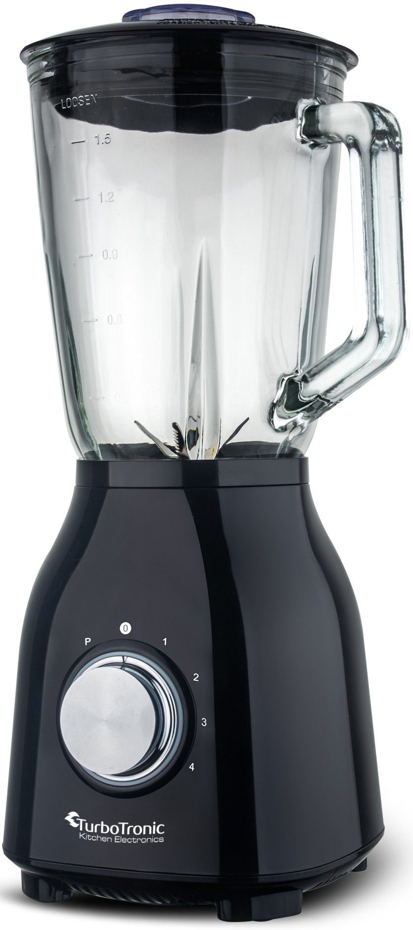 TurboTronic by Z-Line Standmixer 1400 Watt Smoothie Maker1,5l Glas Hochleistungsmixer 6 Klingen, Mixgerät für gefrorene Früchte blender klein leise edelstahl kl – Bild 4 von 5