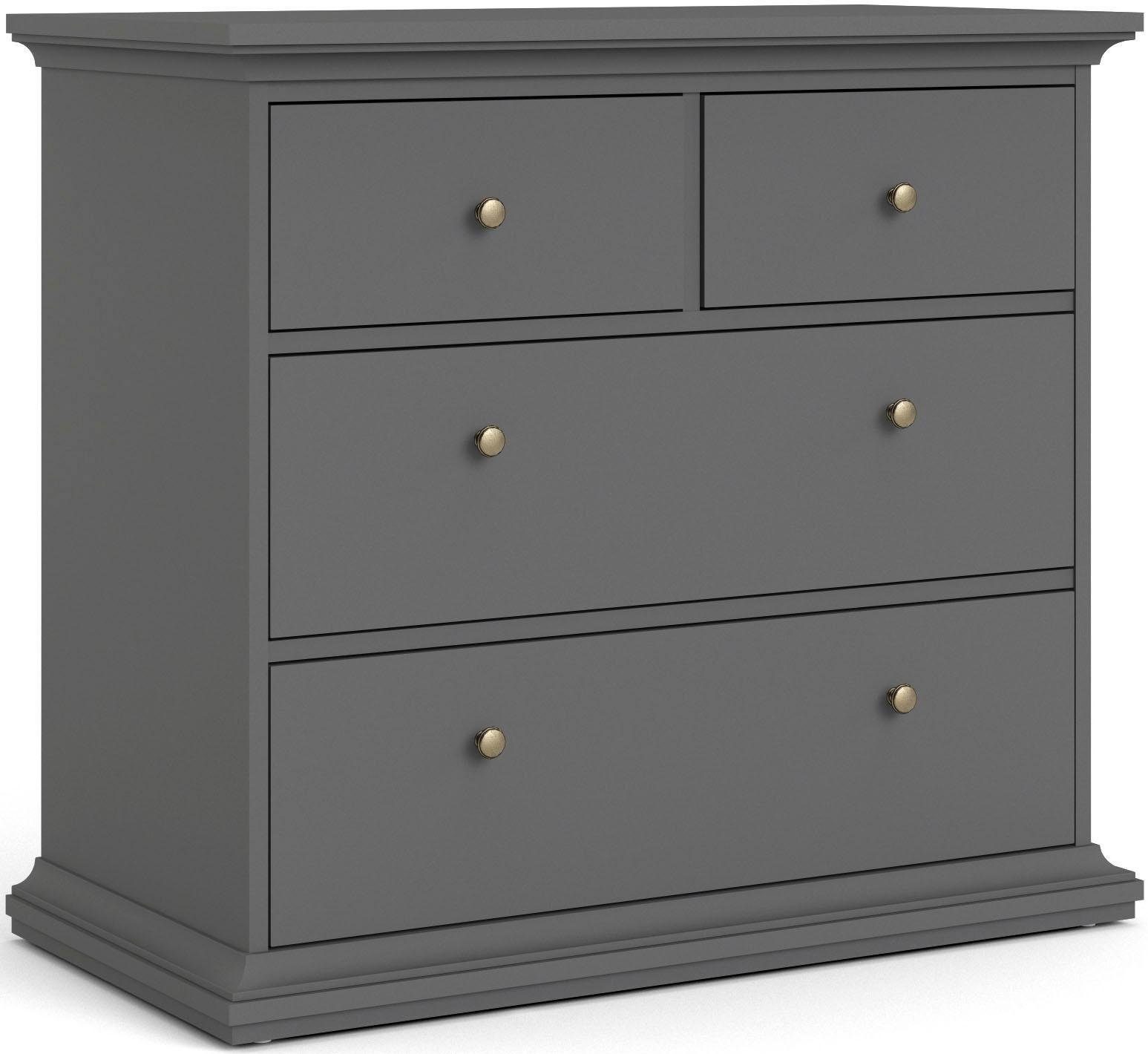 Home affaire Kommode Paris, Aufbewahrung, Schubladenschrank, Stauraum, mit 4 Schubladen, Breite 96 cm, Höhe 87 cm