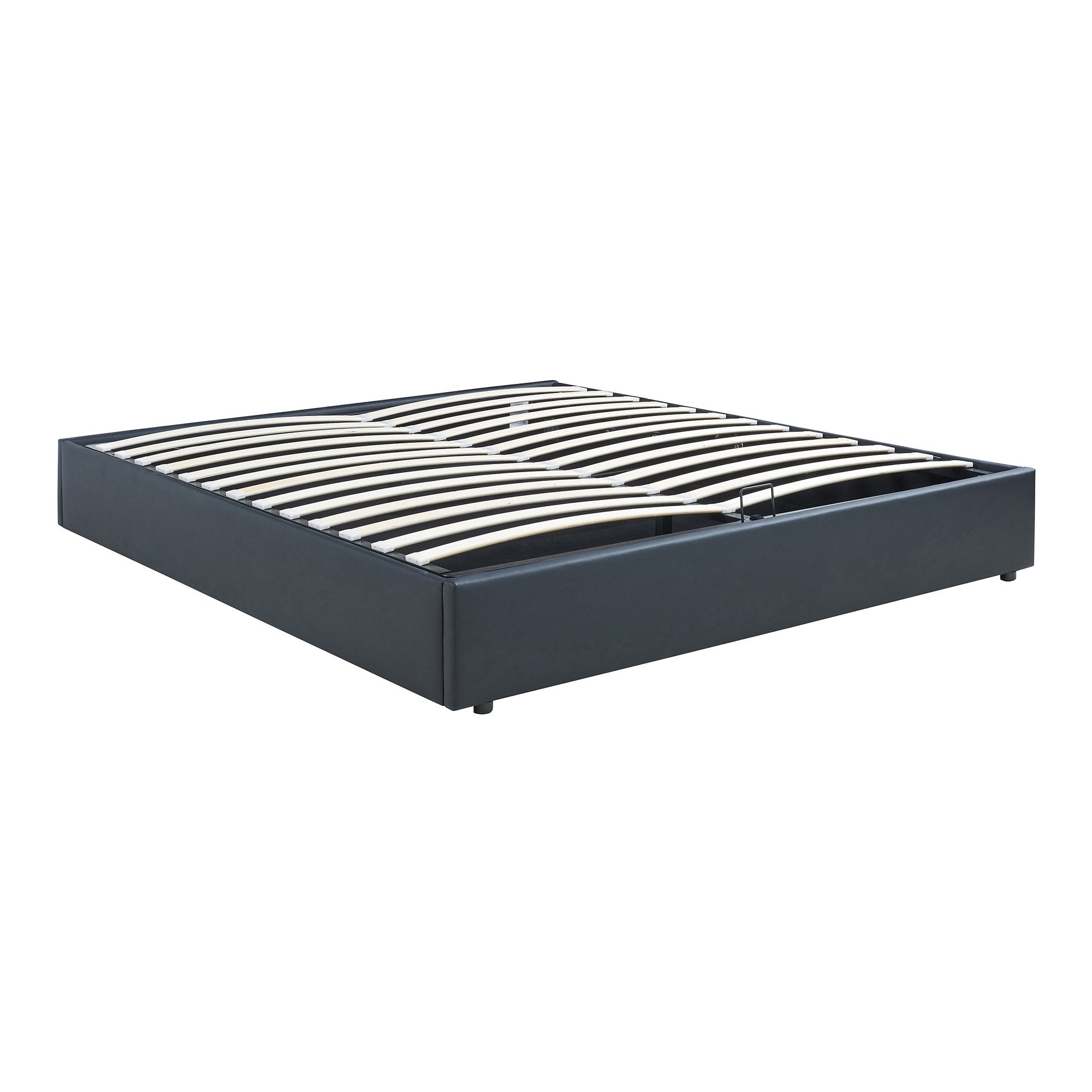 en.casa Polsterbett, »Nola« mit Bettkasten 180x200cm Schwarz günstig online kaufen