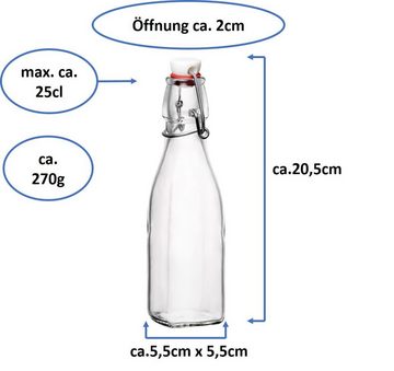 Emilja Trinkflasche Swing Bügelflasche 0,25L - 12 Stück - Glasflasche