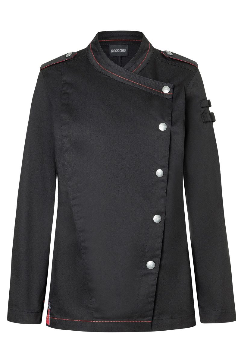 Karlowsky Fashion Kochjacke KARLOWSKY Damen Kochjacke ROCK-CHEF®-Stage2 Langarm Schwarz