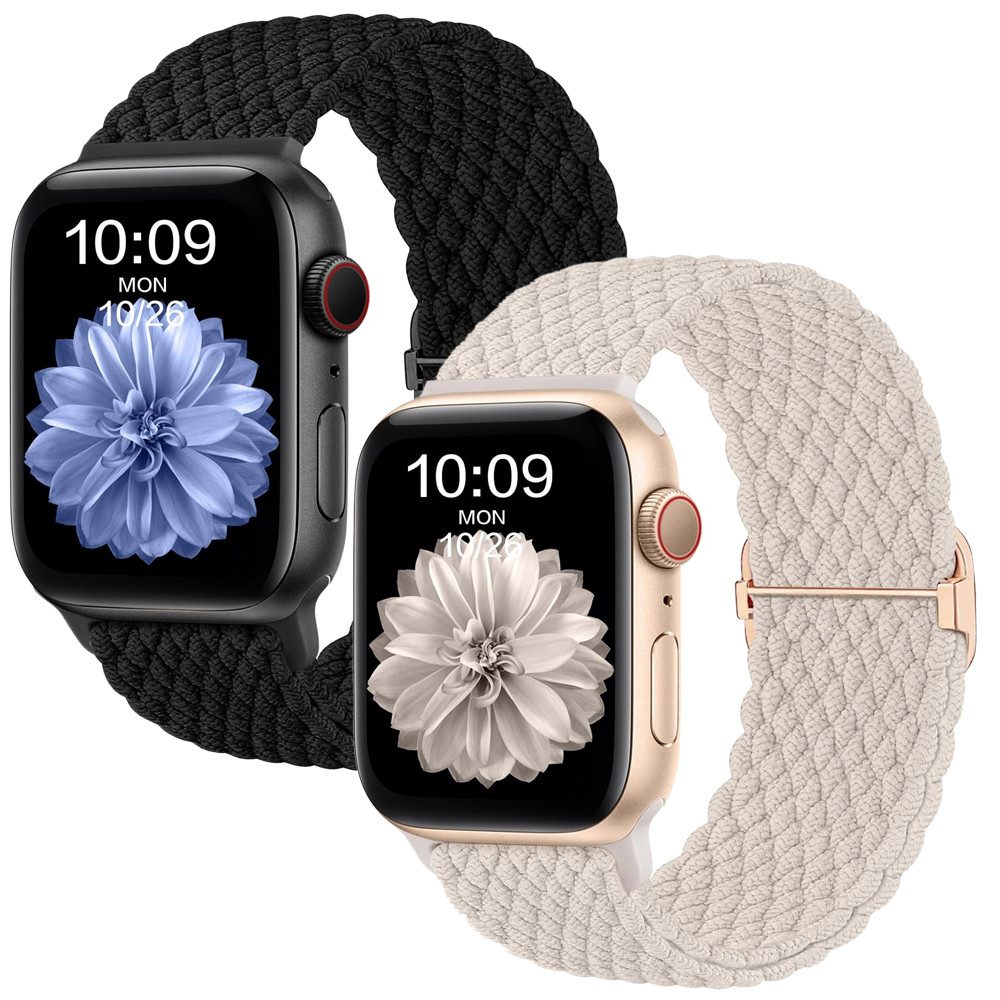Alster Herz Smartwatch-Armband Apple Watch Armband, geflochten, verstellbare Länge, unisex, A0579, passend für iWatch 1-9 und Ultra/SE