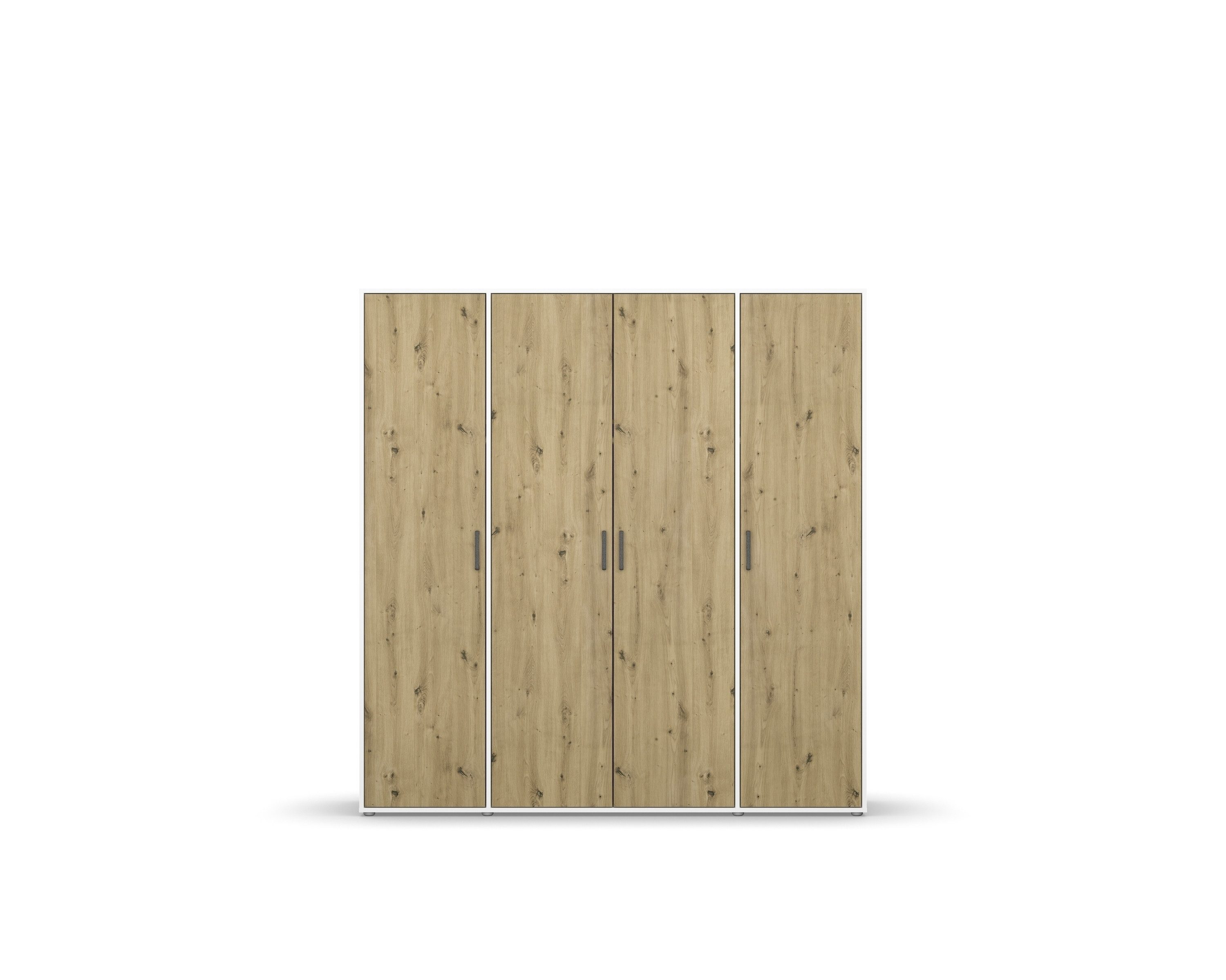 freiraum Drehtürenschrank Voyager 7 Böden, 1 Stange, Eiche Artisan Dekor / weiß - 187x194x53 (BxHxT)