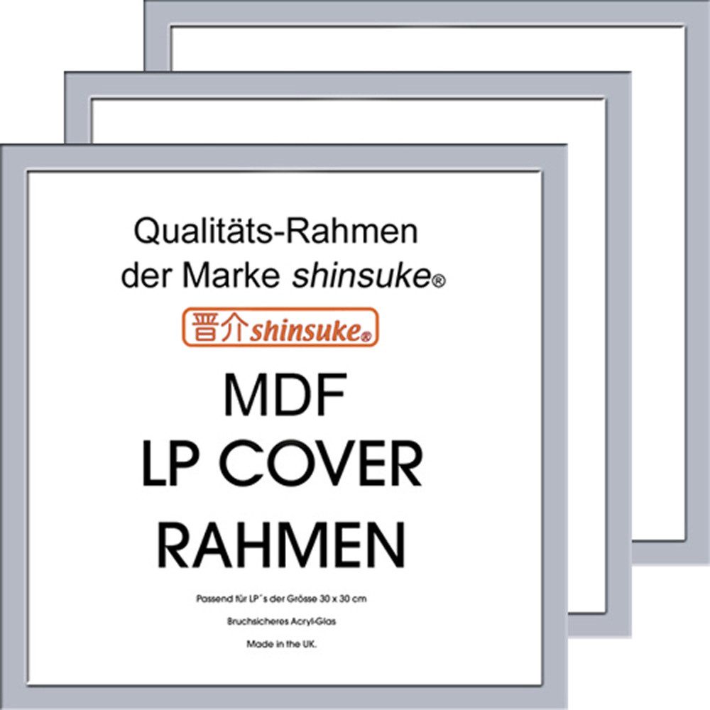 Bilderrahmen LP Plattencover Rahmen - Wechselrahmen - 3er-Set MDF innen 31,5x31,5