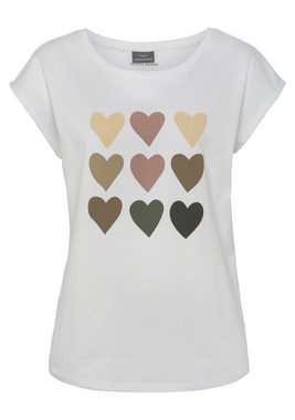 Venice Beach T-Shirt mit Herzchen-Druck, Kurzarmshirt aus Baumwolle, Basic