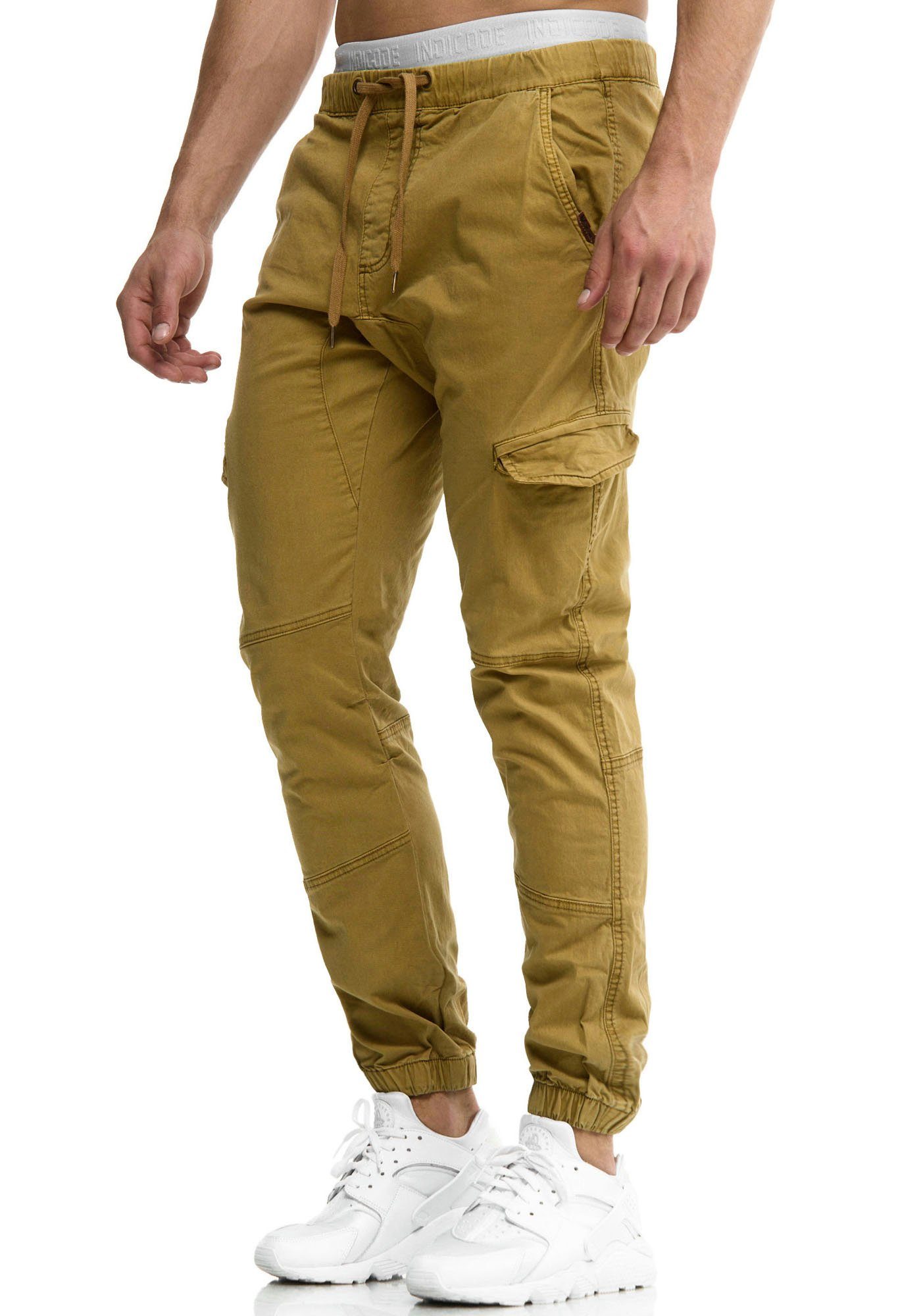 Indicode Cargohose INLevi mit seitlichen Cargotaschen und elastischen Bündchen