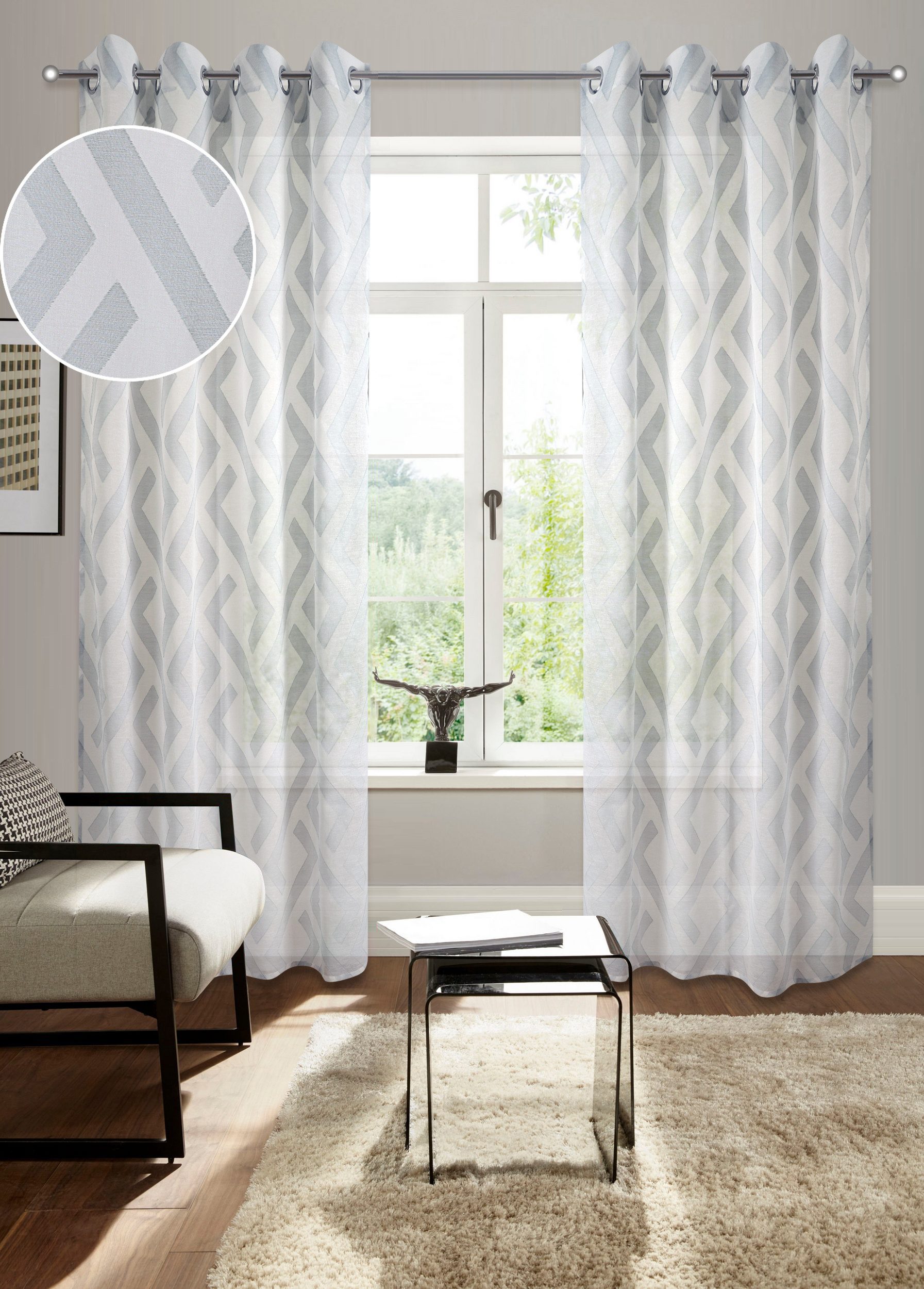 Bruno Banani Gardine Lynn (1 St), Ösen, halbtransparent, Scherli, schöner S günstig online kaufen