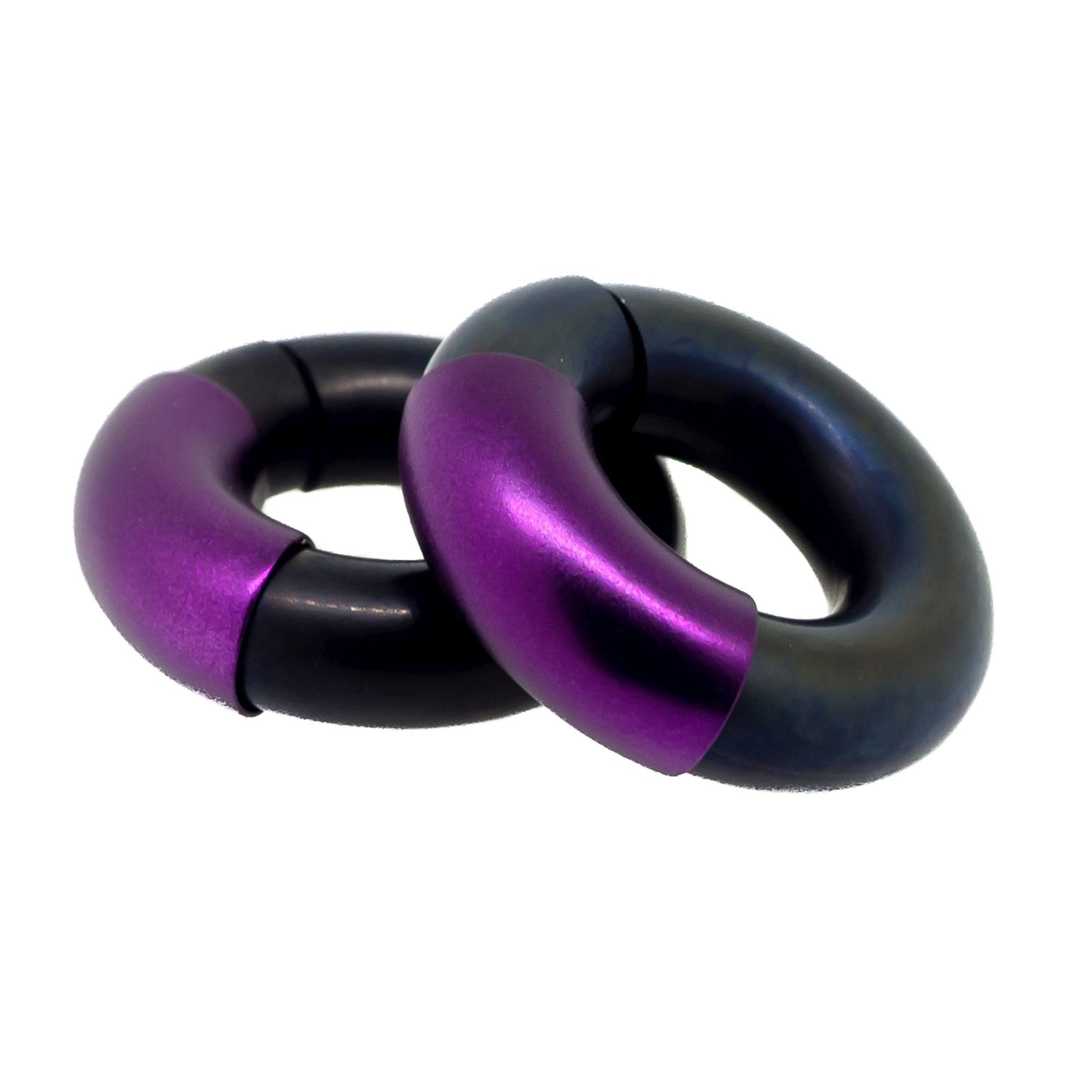 DeMarie Paar Creolen 925 Sterling Silber Kautschuk