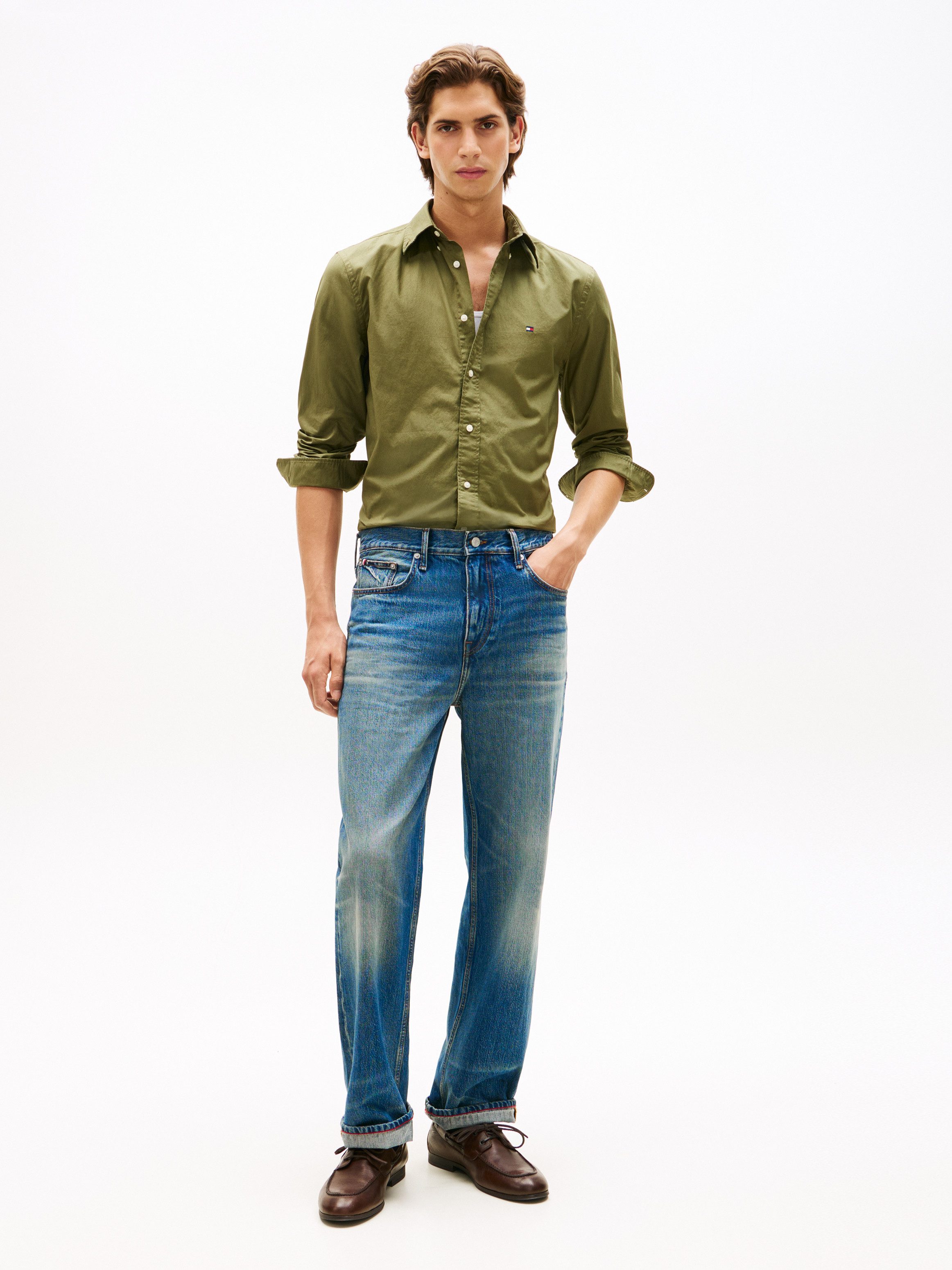 Tommy Hilfiger Businesshemd FLEX POPLIN SOLID Regular Fit Flex Cotton