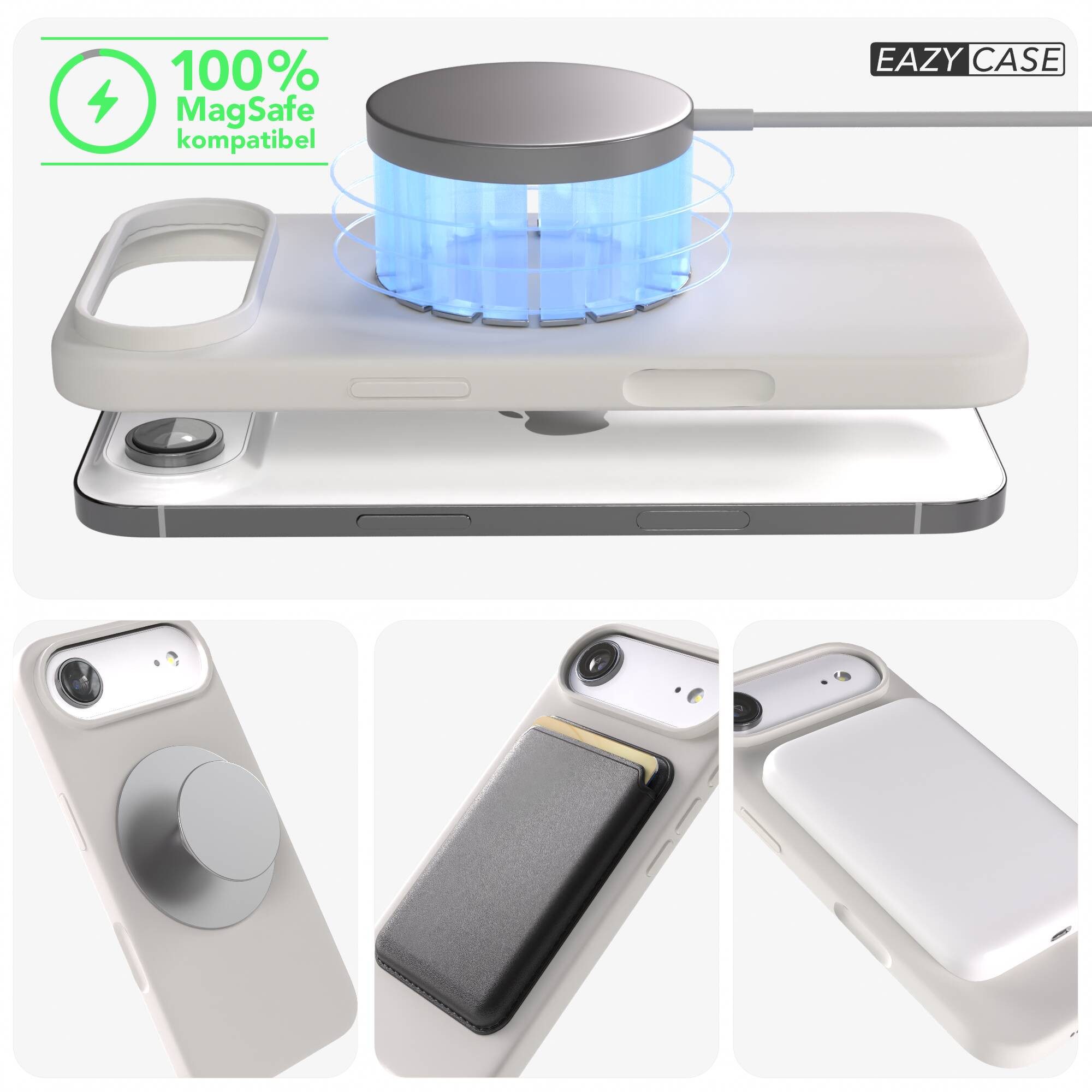 EAZY CASE Handyhülle für Apple iPhone Air Hülle Silikon 6,5 Zoll, Schutzcase mit MagSafe Slimcover Silikonschutzhülle elastisch Taupe – Bild 5 von 5