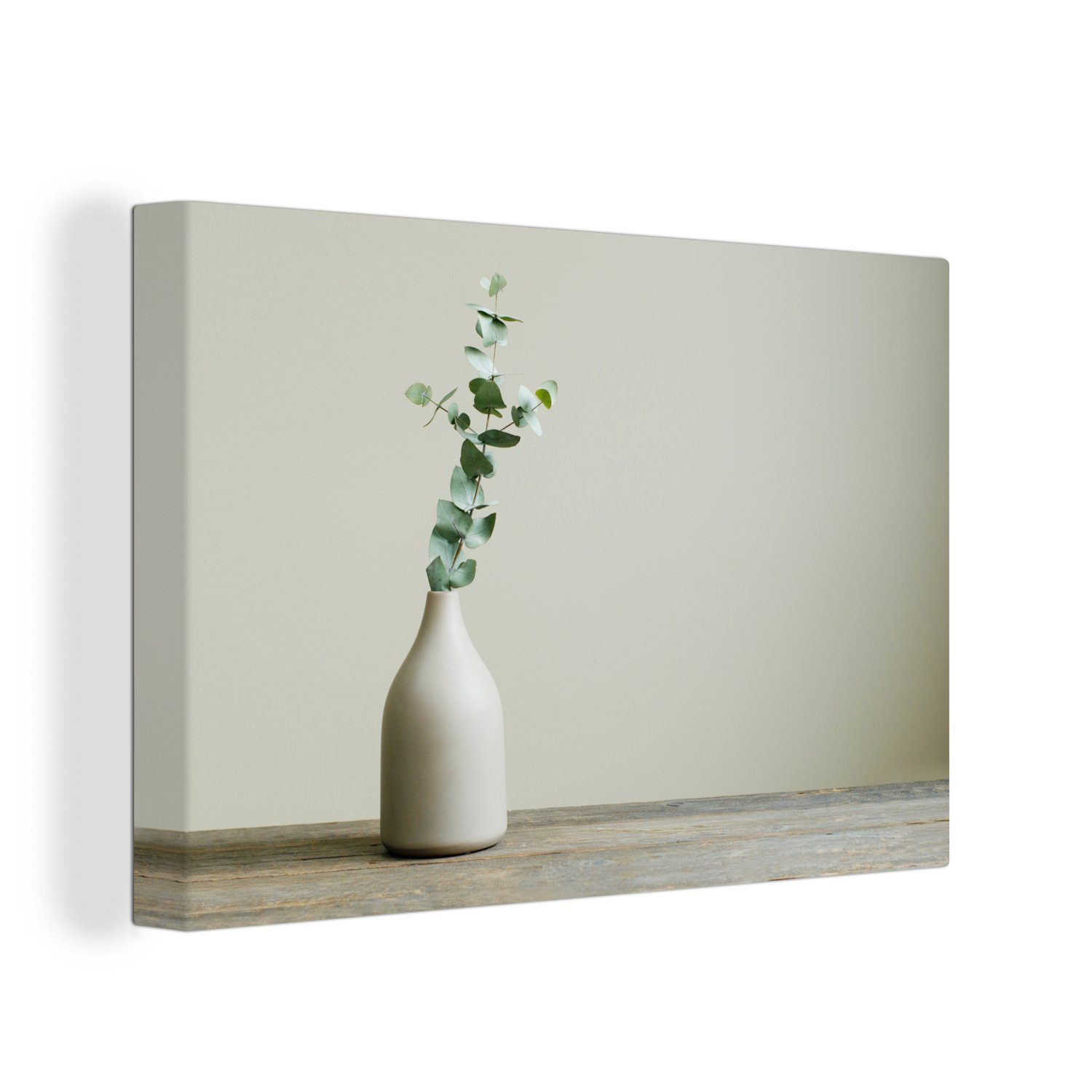 - cm - 30x20 Eukalyptus St), (1 Vase, OneMillionCanvasses® Wanddeko, Aufhängefertig, Leinwandbilder, Wandbild Stilleben Leinwandbild