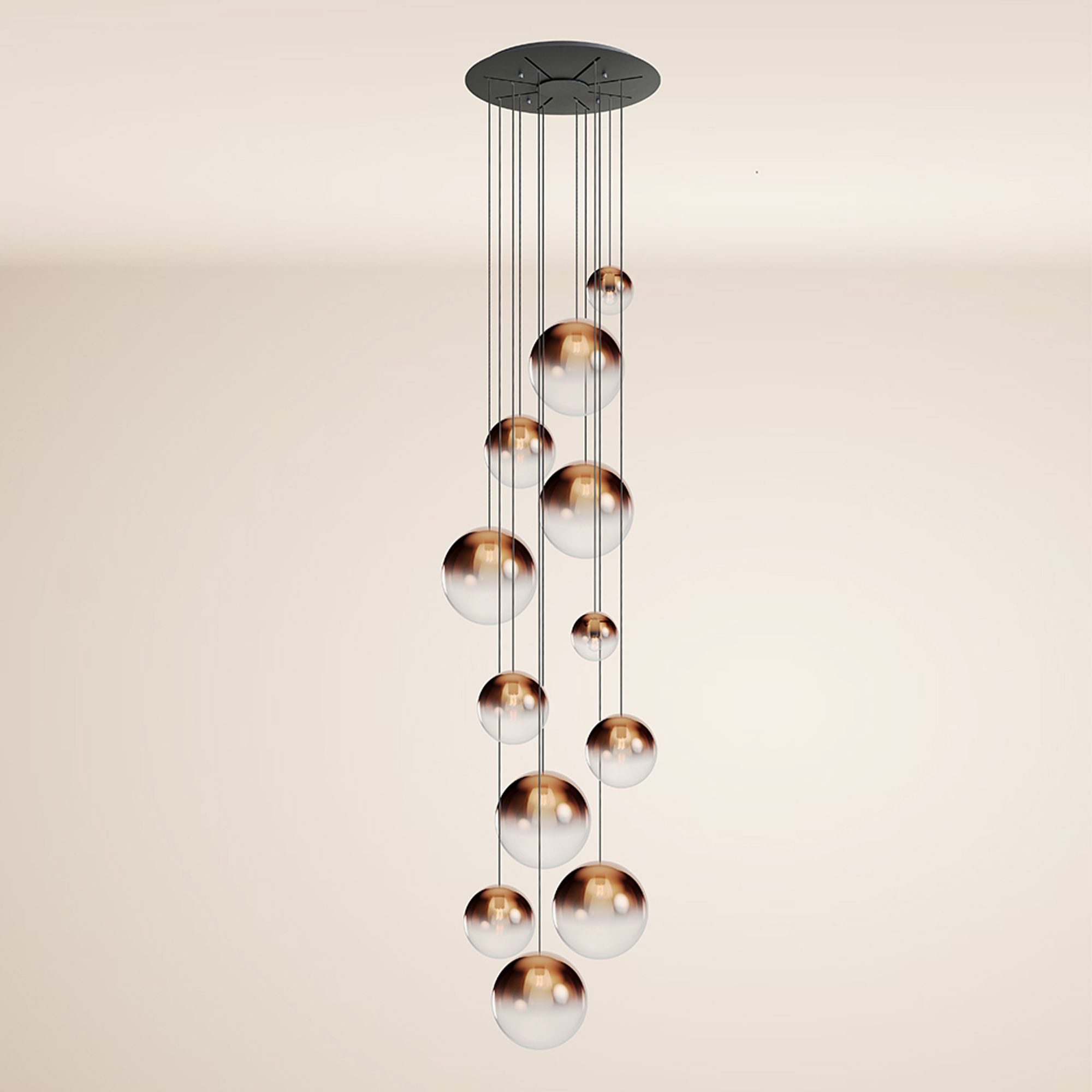 s.luce Pendelleuchte Orb Galerieleuchte 12-flammig Modular