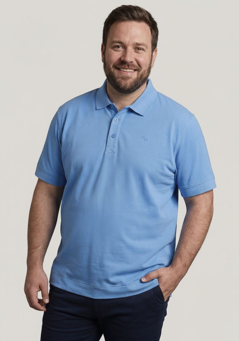 Man's World Plus Poloshirt auch in Grosse Größen bis Gr. 7XL Bauch-Fit Regular Fit Passform, Kurzarm, unifarben, aus Piqué-Material