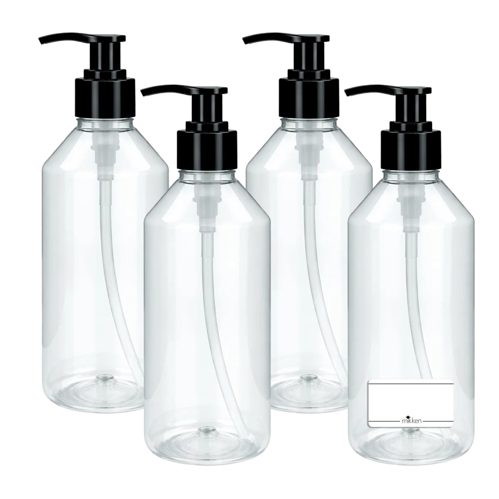 mikken Desinfektionsmittelspender Seifenspender 500 ml PET leere Pumpflasche, Dosierflasche, (4-tlg., 2er, 4er, 6er, 10er), nachfüllbar, 0,5 Liter