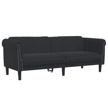 vidaXL Sofa 3-tlg. Sofagarnitur Schwarz Samt