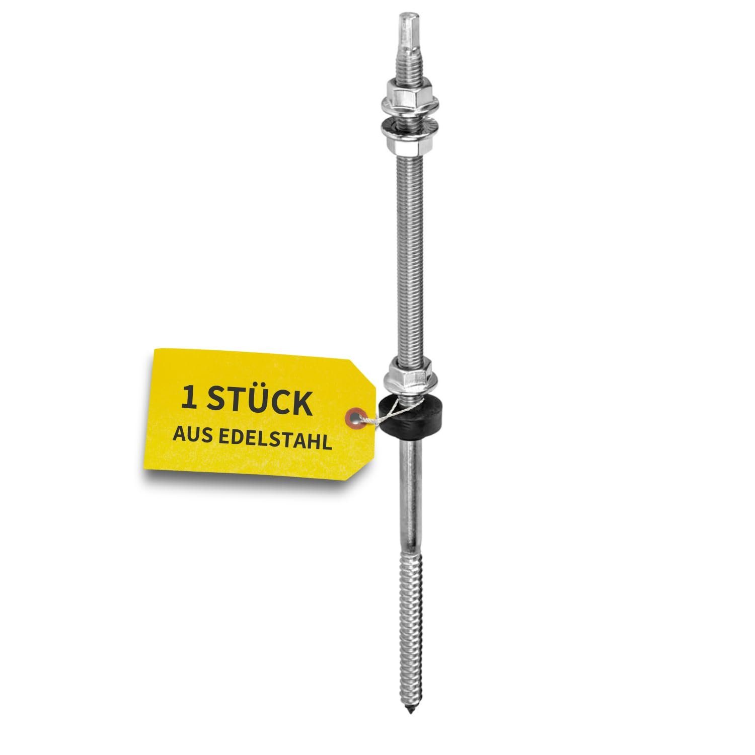 avoltik Solarmodul-Halterung Stockschrauben Edelstahl inkl. EPDM und Sperrzahnmutter Solar PV, (versch. Stockschrauben zur Auswahl, versch. Stockschrauben zur Auswahl, versch. Stockschrauben zur Auswahl)