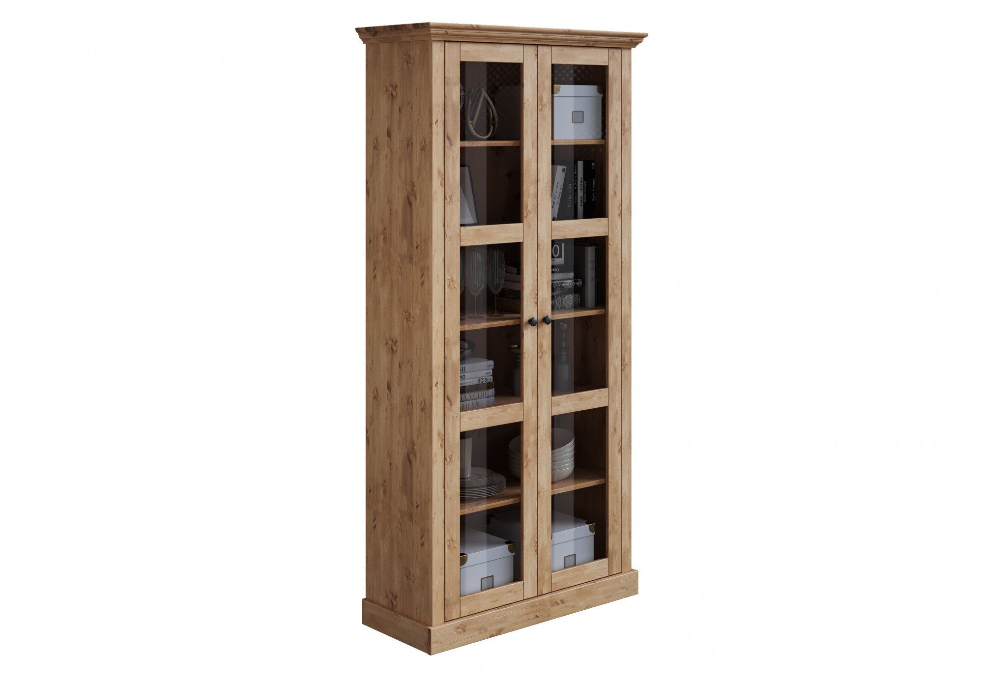 Home affaire Vitrine Meliss aus massiver Kiefer, mit viel Stauraum
