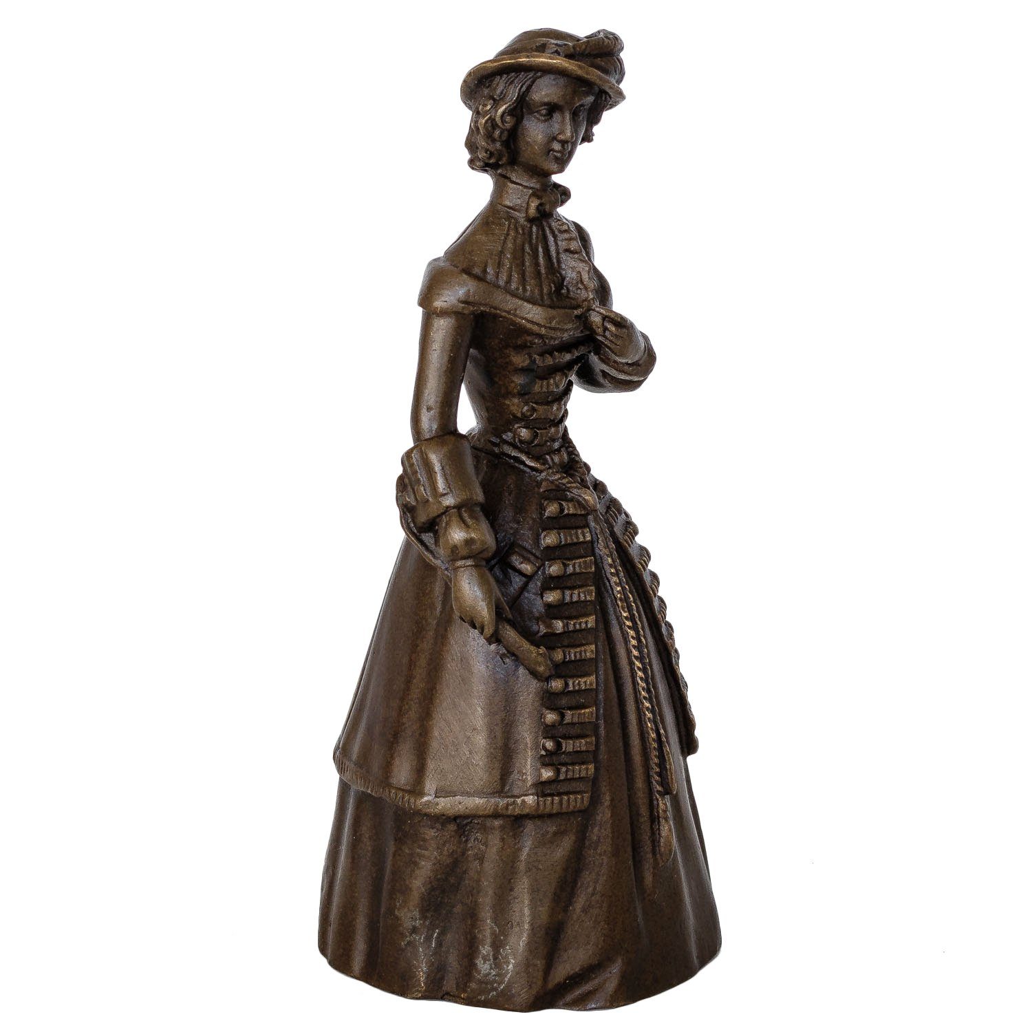 Figur Glocke Skulptur Antik-Stil im Aubaho Stat Bronzeskulptur Bronze Frau Tischglocke