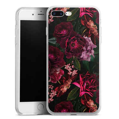 DeinDesign Handyhülle Rose Blumen Blume Dark Red and Pink Flowers, Apple iPhone 7 Plus Silikon Hülle Bumper Case Handy Schutzhülle