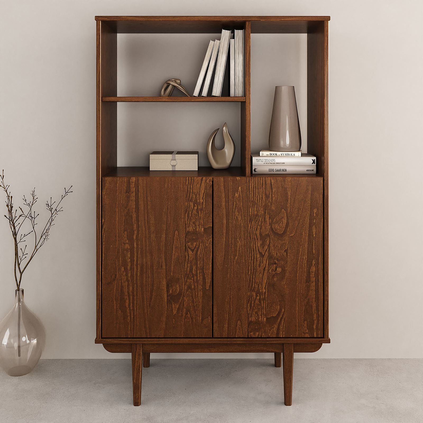 IDIMEX Highboard SIMONA, Wohnzimmerschrank offene Fächer & Türen Massivholz günstig online kaufen