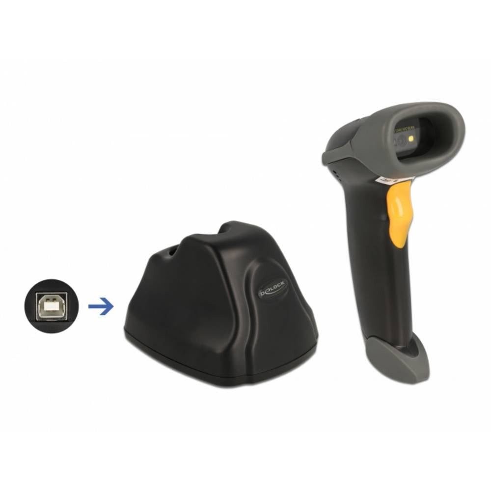 Delock 2D Barcode-Scanner Kabelgebunden 2D, 1D LED Schwarz, Orange Scanner