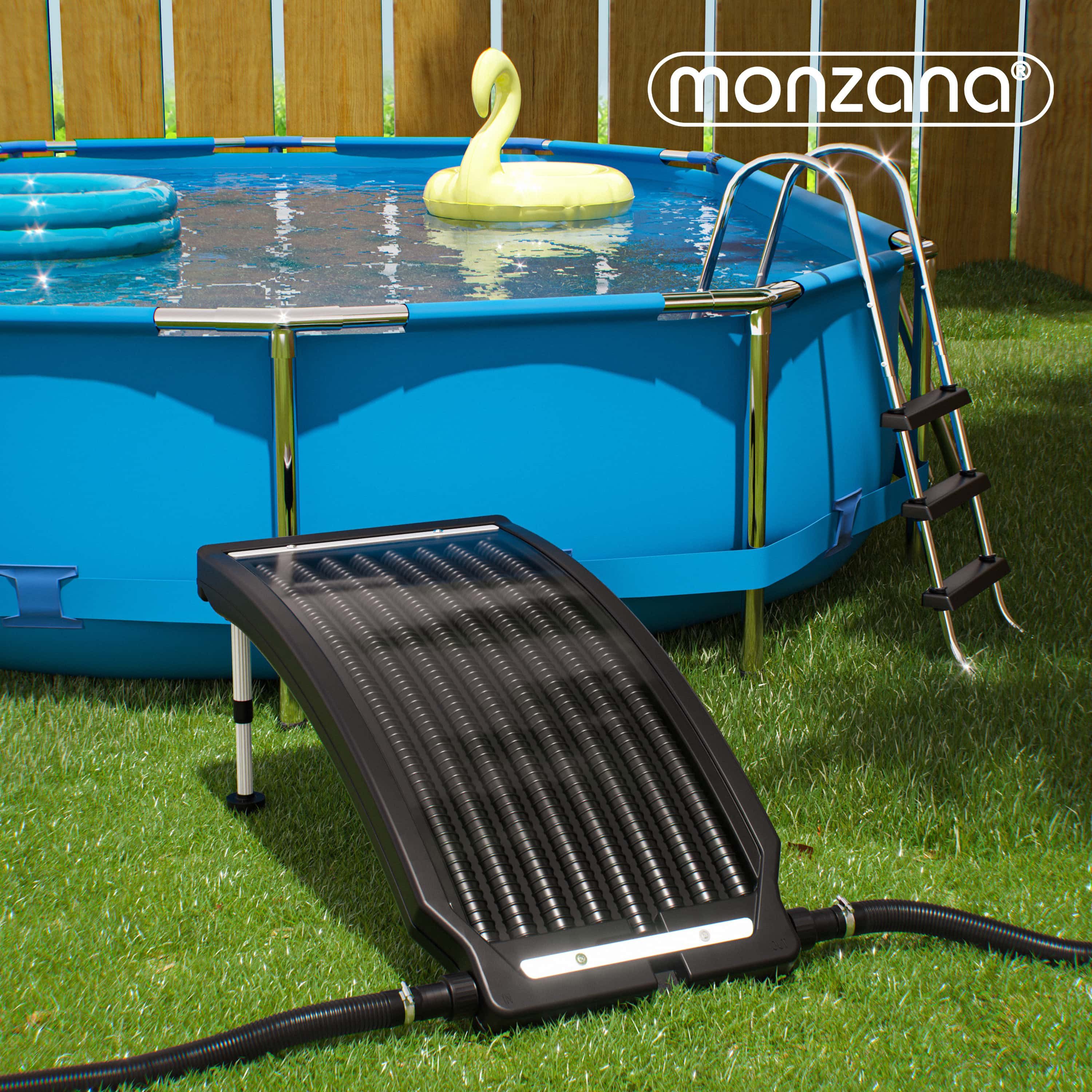 monzana Pool-Solarkollektor, Sonnenkollektor 112x55x14cm 10000 L/h Höhenverstellbar 32/38mm