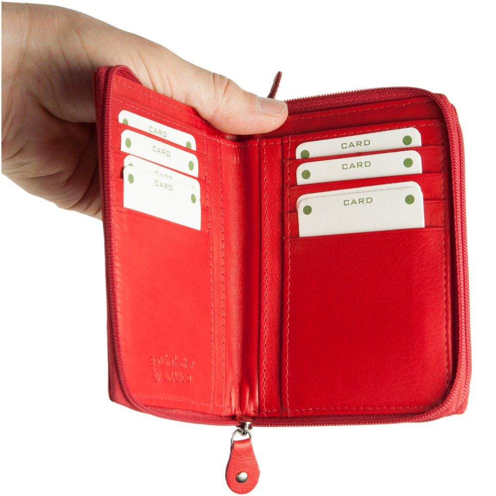 BRANCO Geldbörse Große Damen-Geldbörse / Portemonnaie, Leder, Rot, Branco 230
