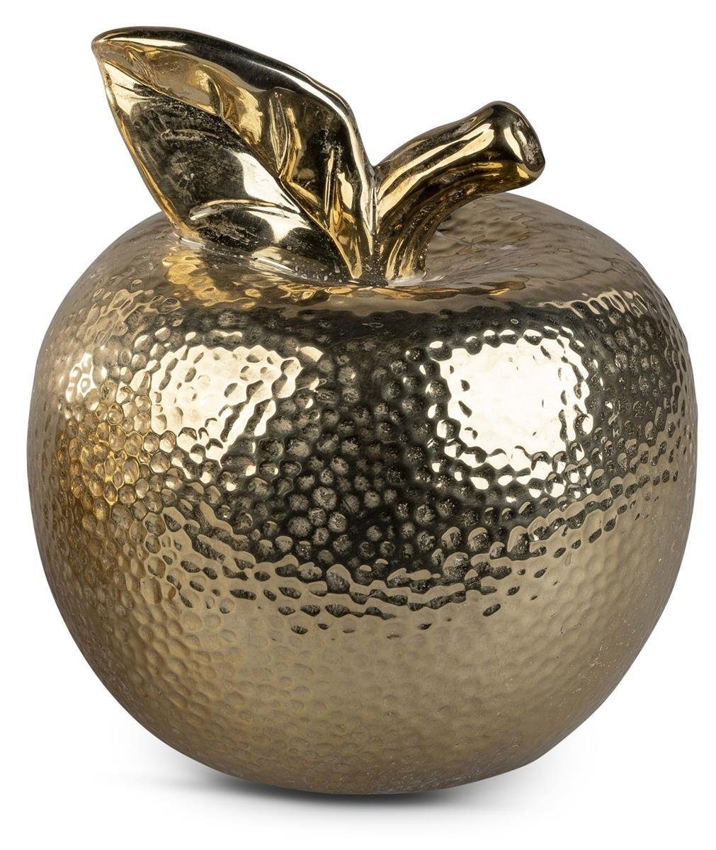 dekojohnson Dekofigur Wohnaccessoires Deko-Apfel Deko-Frucht gold 16 cm