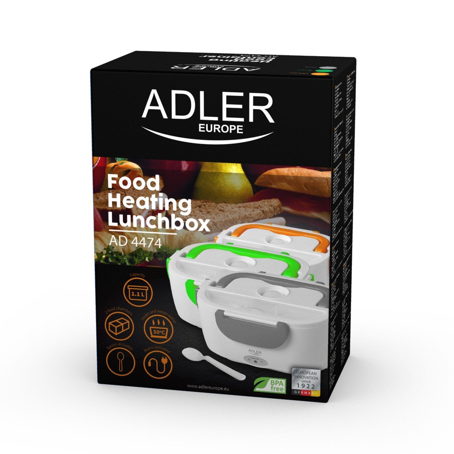 AD4474, grau Thermobehälter Lunchbox Adler Elektrische Elektrische Lunchbox