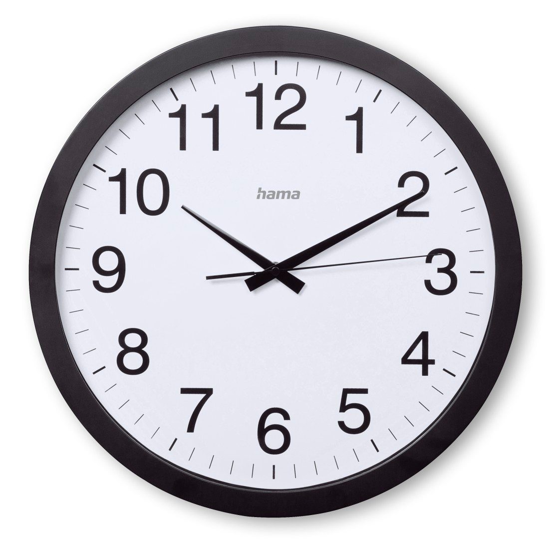 Hama Wanduhr Uhr "Aruba", Ø 40 cm, ohne Ticken, Schwarz (geräuscharm)