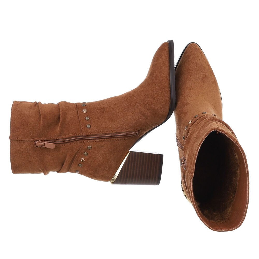 Ital-Design Damen Elegant High-Heel-Stiefelette (88577523) Blockabsatz günstig online kaufen