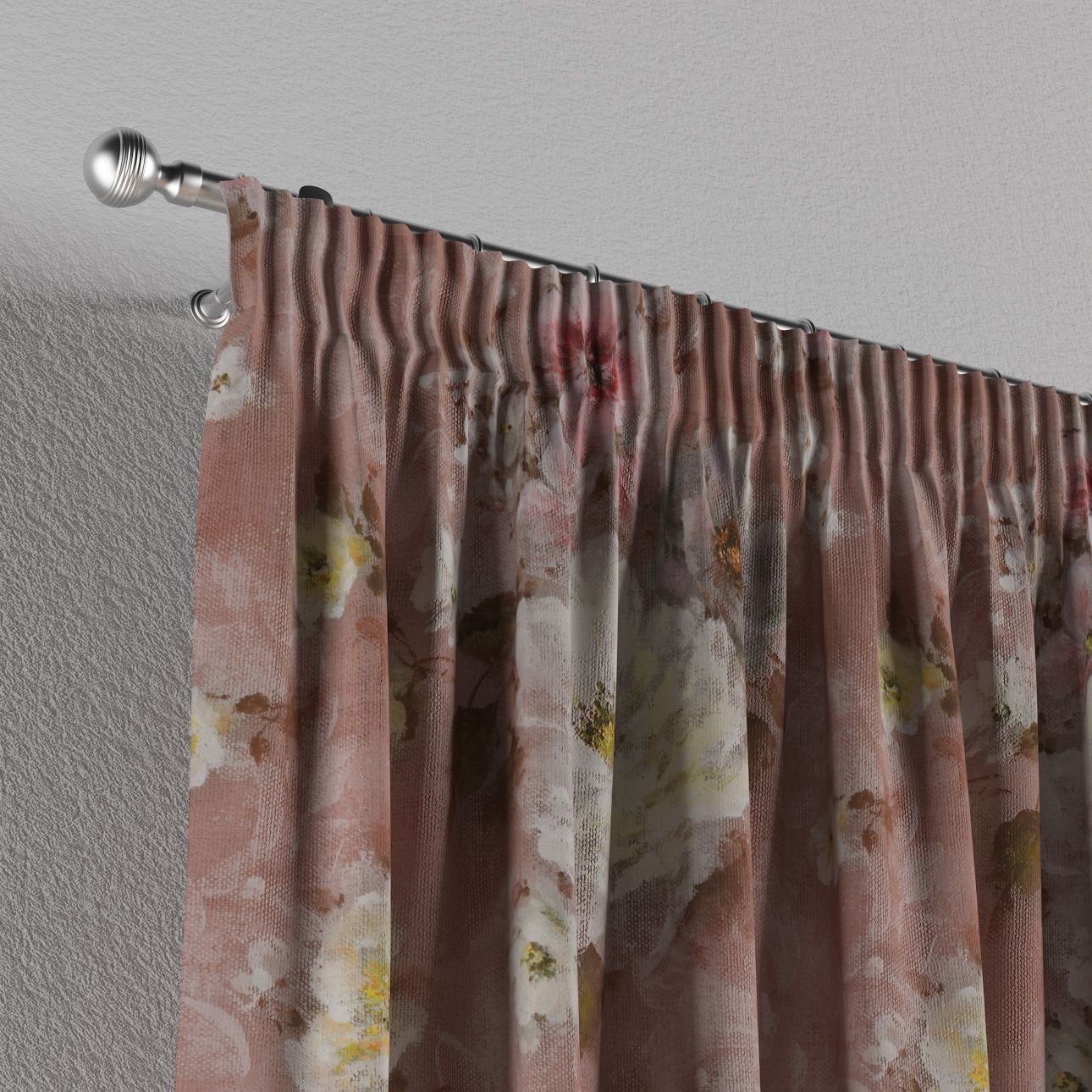 rosa Kräuselband Vorhang 130x100 Dekoria Flowers, Vorhang mit cm,