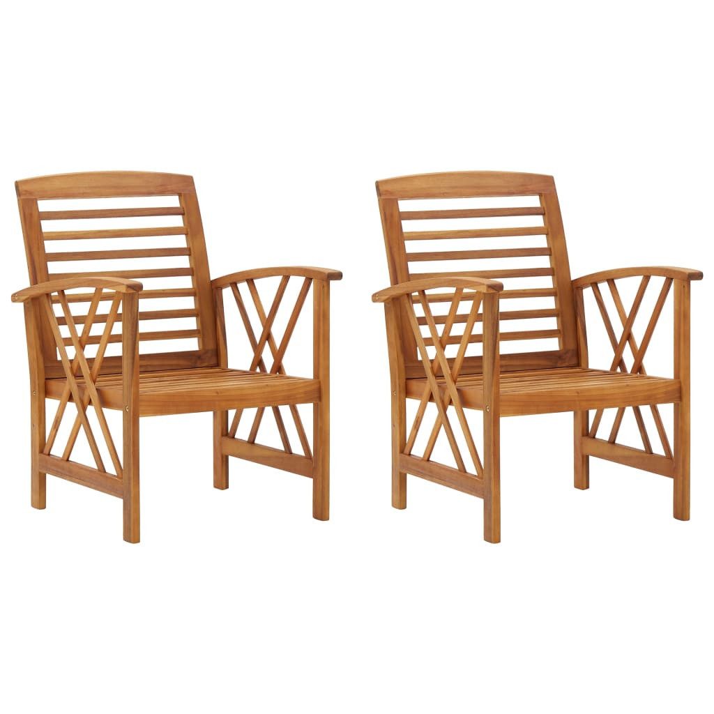 vidaXL Gartenstuhl Gartenstühle 2 Stk. Massivholz günstig online kaufen
