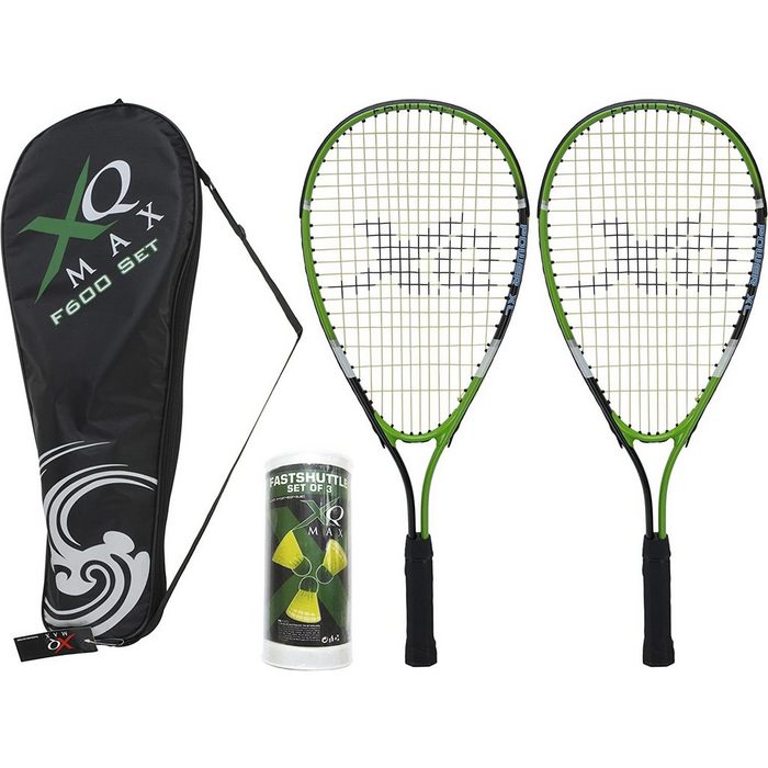 XQMAX Speed-Badmintonschläger F600 FAST SHUTTLE (Set 2-tlg) mit Bällen und Tragetasche
