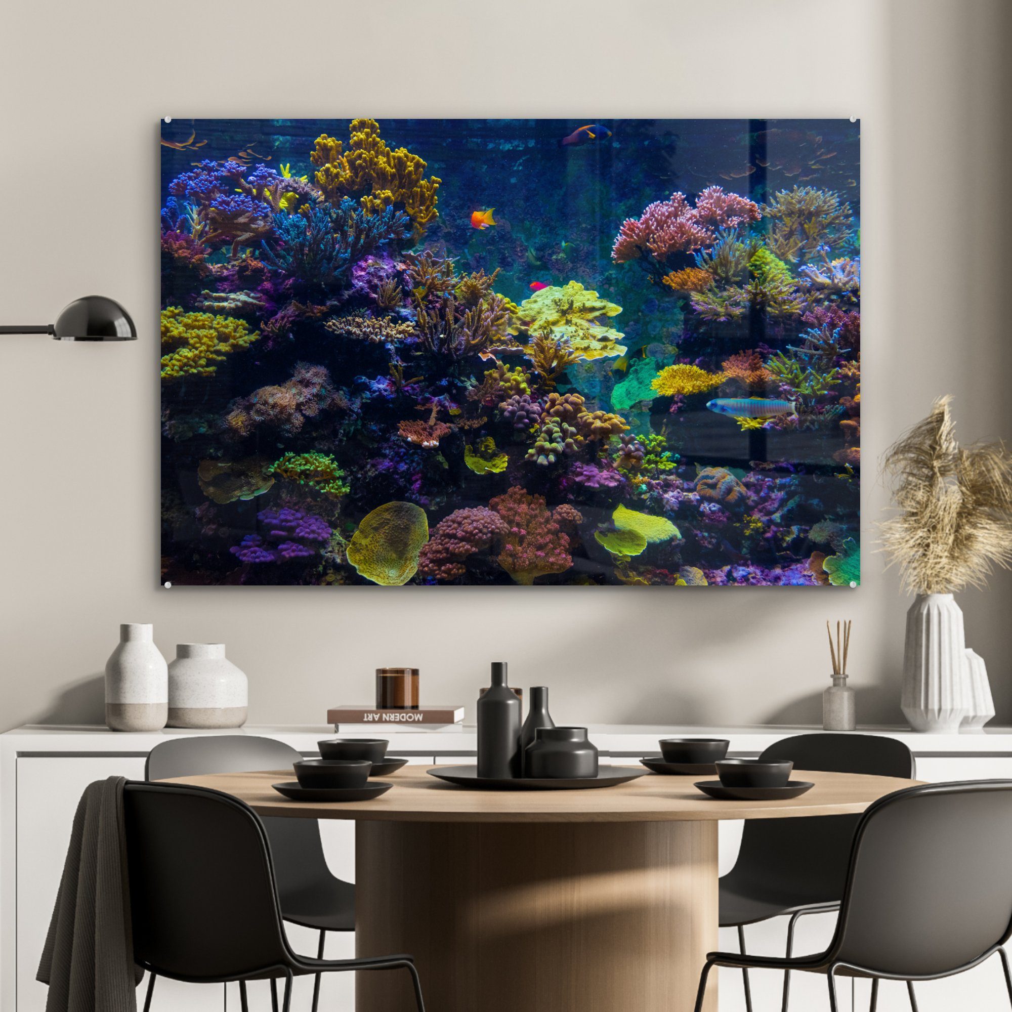 St), - - Schlafzimmer Fisch, MuchoWow (1 Wohnzimmer Acrylglasbild & Koralle Acrylglasbilder Farben
