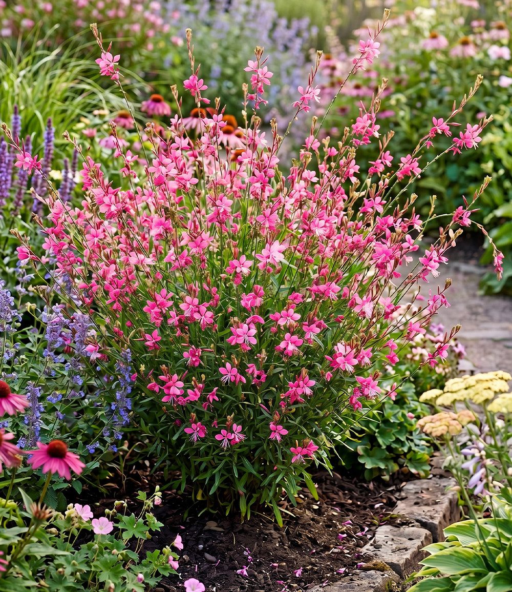 BALDUR Garten Staude Prachtkerze - Gaura 'Pink', 2 St., Schmetterlings-blüten, winterhart, pflegeleicht