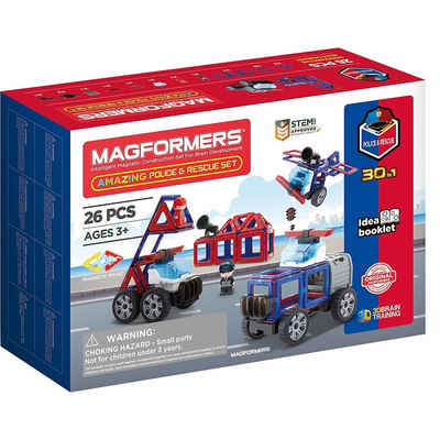 MAGFORMERS Magnetspielbausteine Magformers Amazing Police & Rescue Set