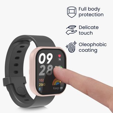 kwmobile Smartwatch-Hülle 2x Hülle für Xiaomi Redmi Mi Watch Lite 3 / Redmi Watch 3, Fullbody Fitnesstracker Glas Cover Case Schutzhülle Set