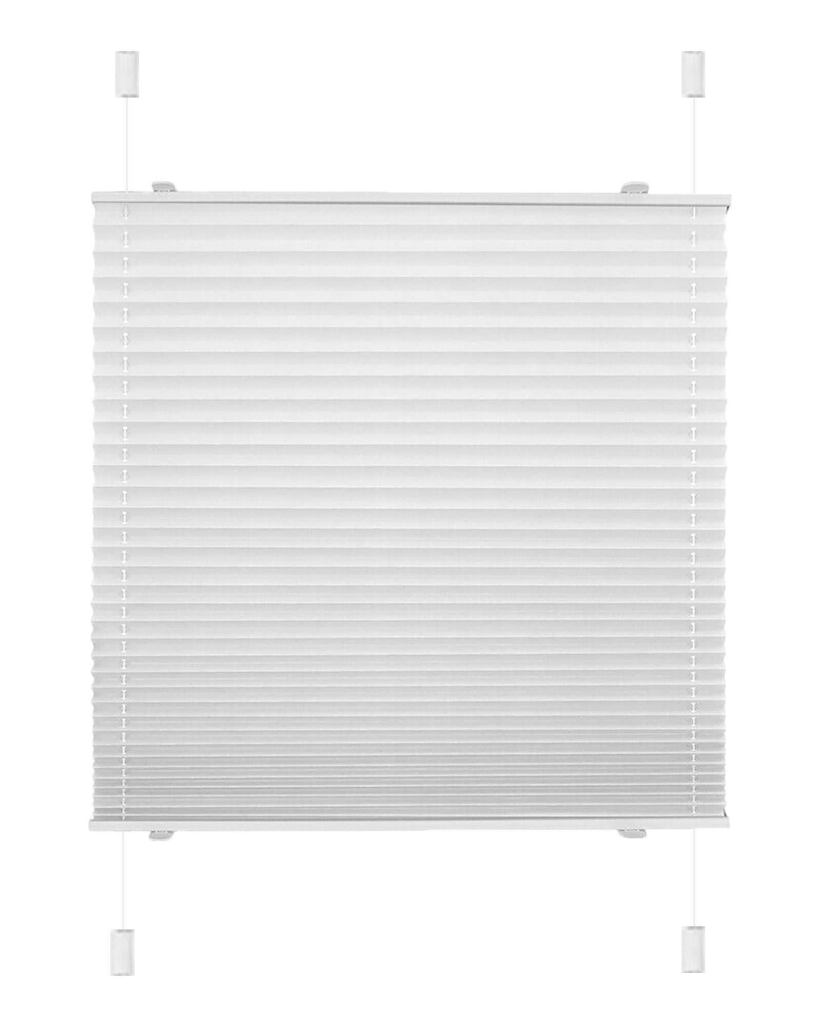 OUBO Plissee Faltrollo Ohne Bohren, blickdicht, Klemmträger,Easyfix, Lichtschutz, verspannt, Klemmfix, Jalousie für Fenster & Tür