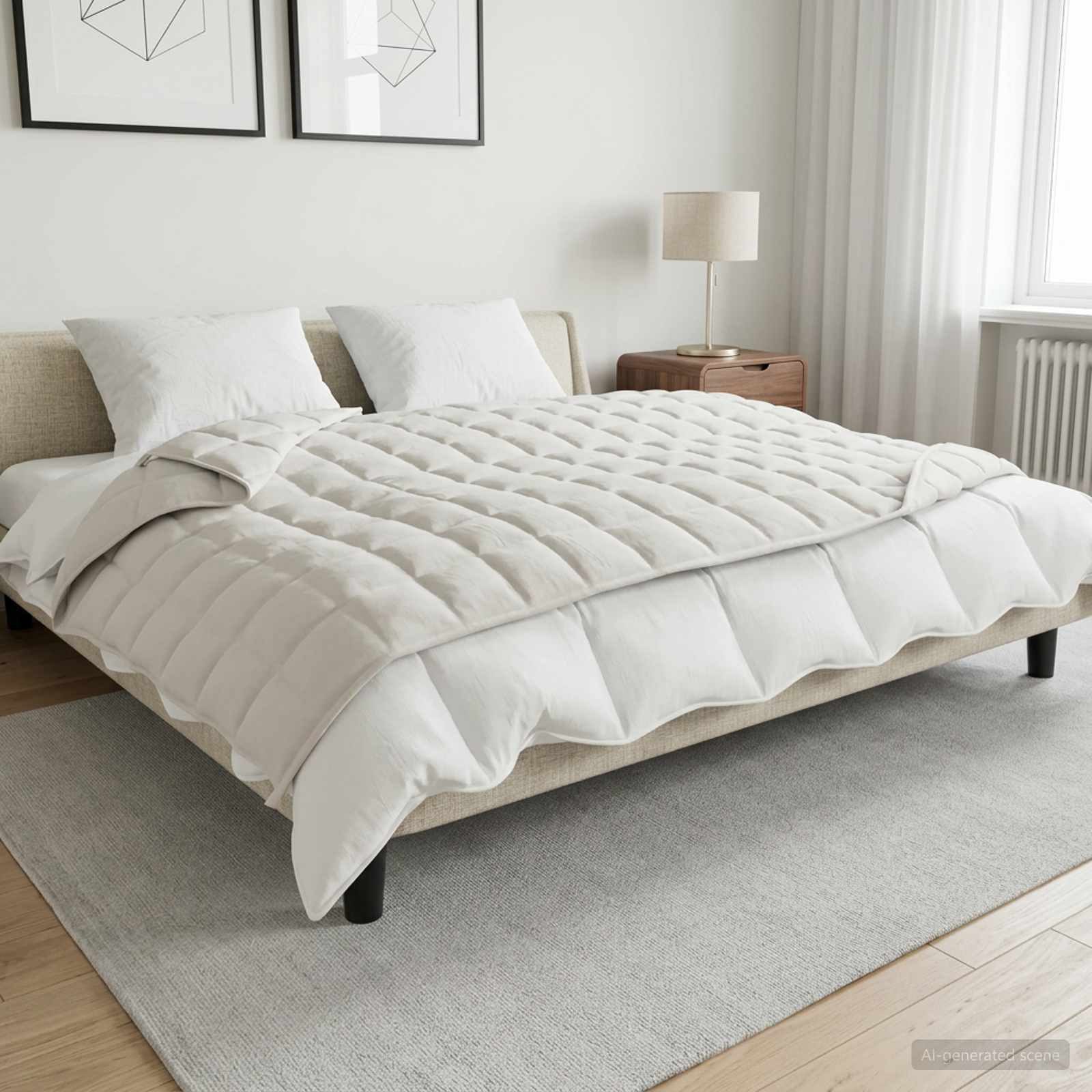 vidaXL Bettüberwurf Gewichtsdecke Weiß 138 x 200 cm 6 kg 100% Baumwolle 205T
