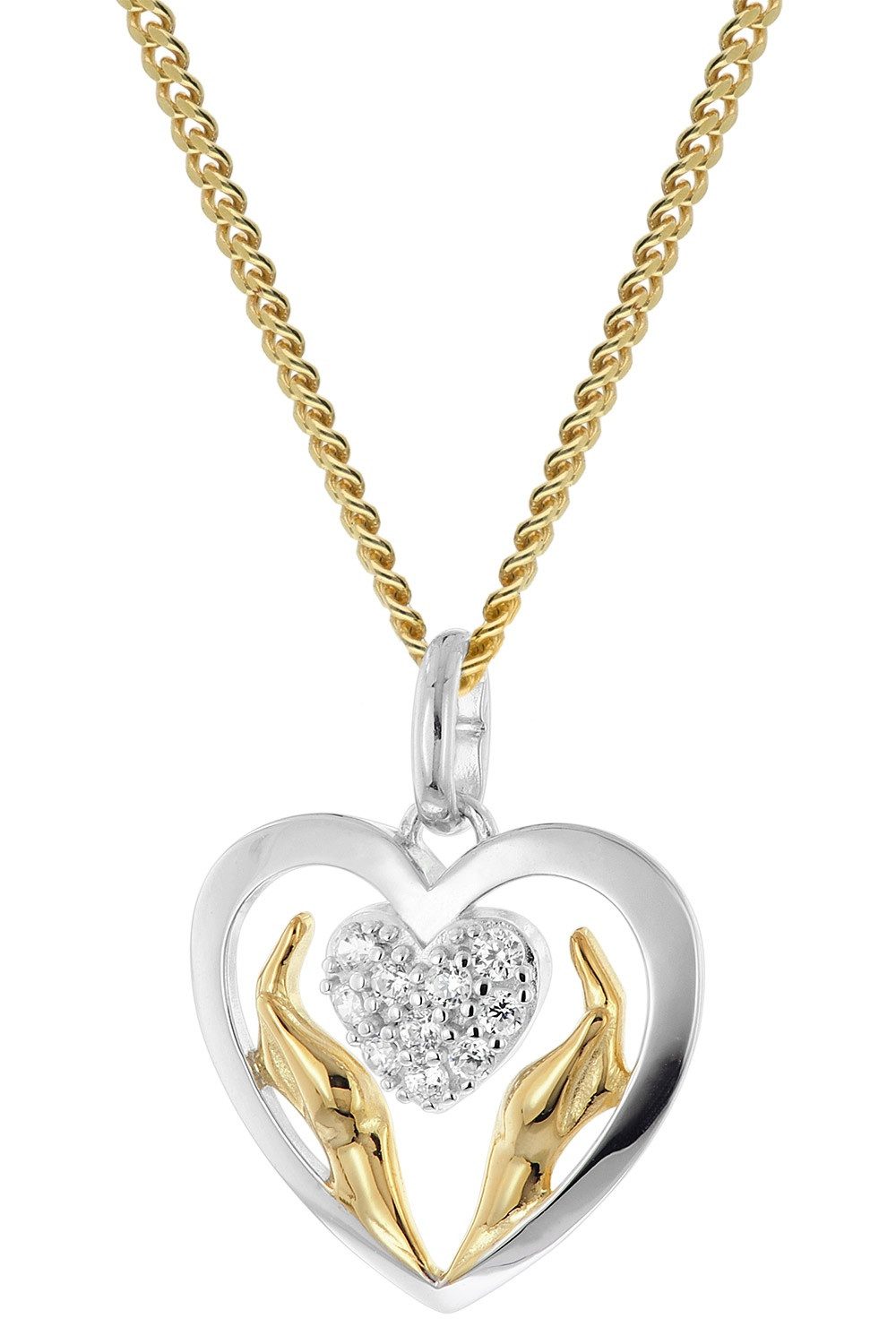 trendor Panzerkette mit Anhänger Dankbarkeit 925 Silber Bicolor günstig online kaufen