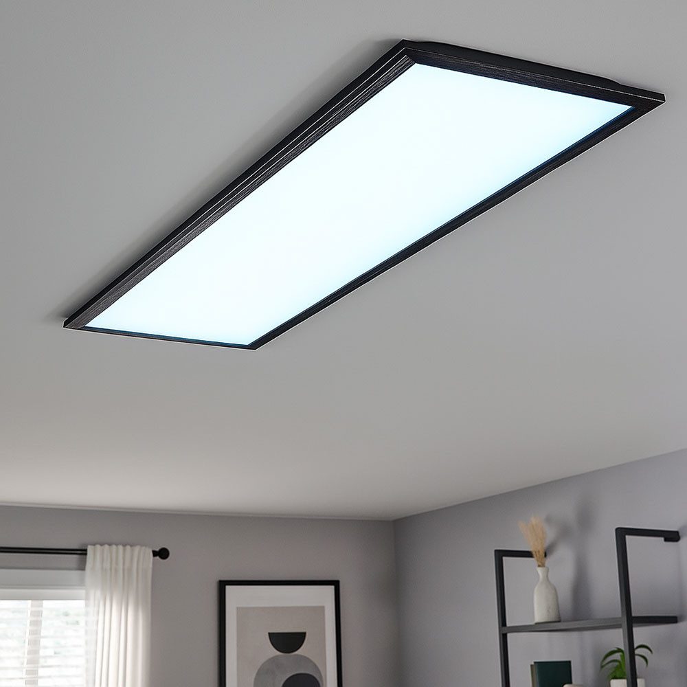 Briloner Leuchten LED Deckenleuchte, LED-Leuchtmittel fest verbaut, Kaltweiß, Warmweiß, Neutralweiß, Tageslichtweiß, Farbwechsel, LED Panel Aufbauleuchte Deckenlampe dimmbar Fernbedienung L100 cm