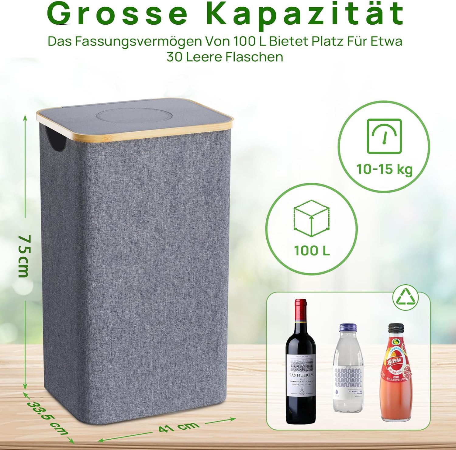 skelo Flaschenkorb Pfandflaschen Sammelbehälter, 100L Fasst 30 Leere Flasch günstig online kaufen