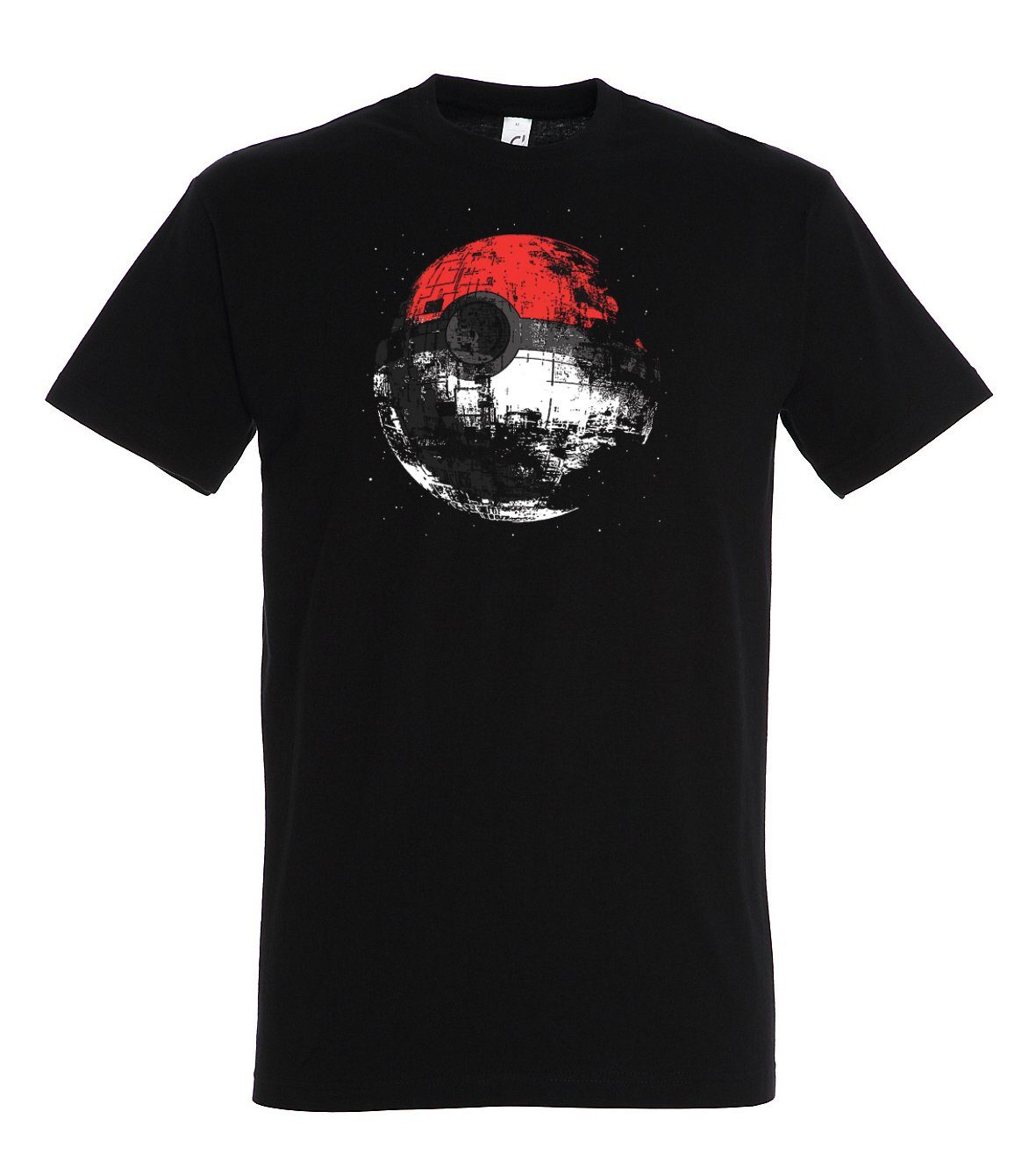 Schwarz Youth Designz Stern T-Shirt Poke Ball trendigem mit T-Shirt Frontprint Herren