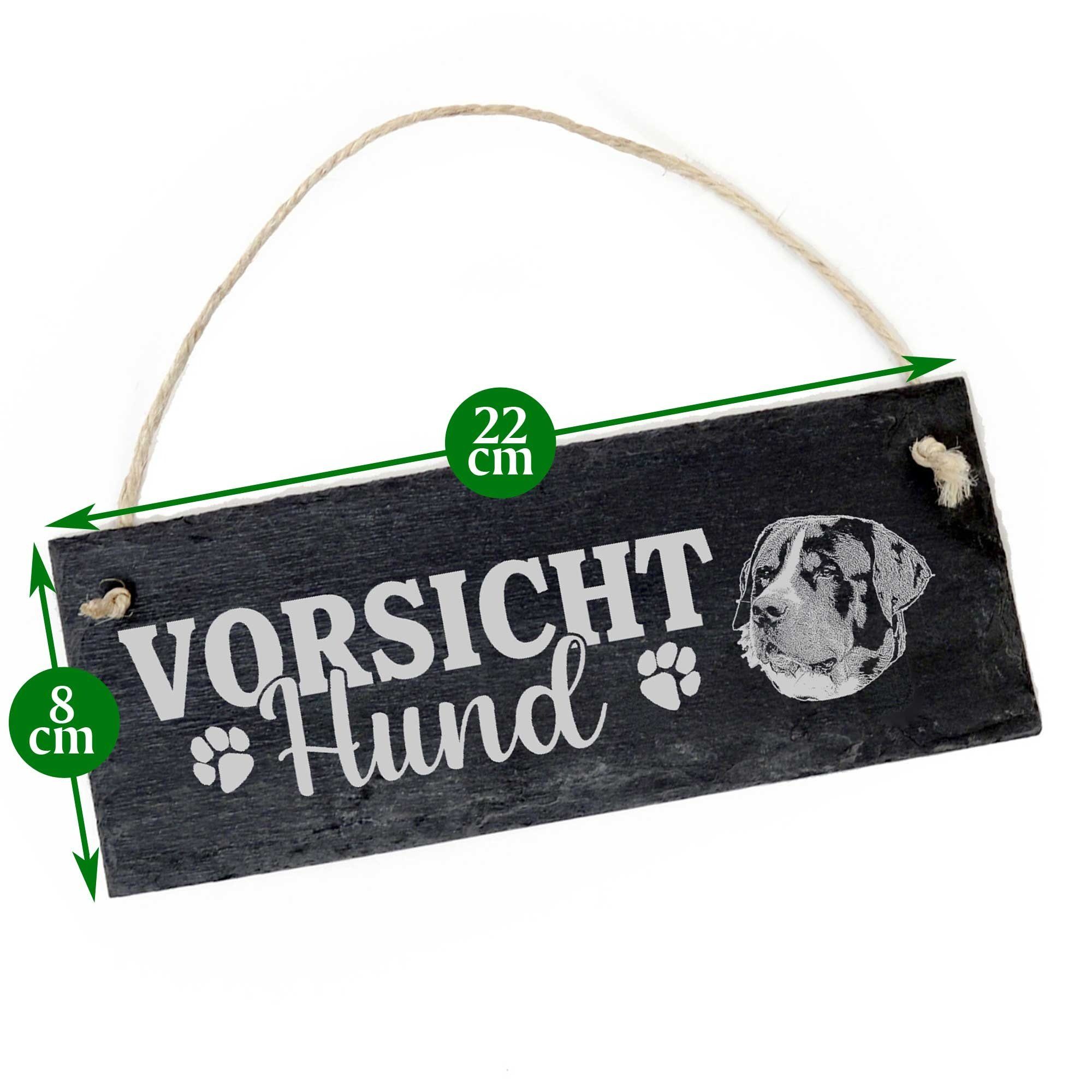 Dekolando Hängedekoration Vorsicht Hund Schweizer 22x8cm Schild Sennenhund