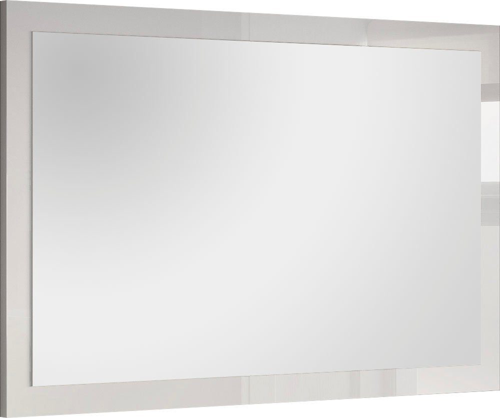 LC Garderobenspiegel Frame, 110 x 68 cm mit Rahmen Weiss Hochglanz Lack