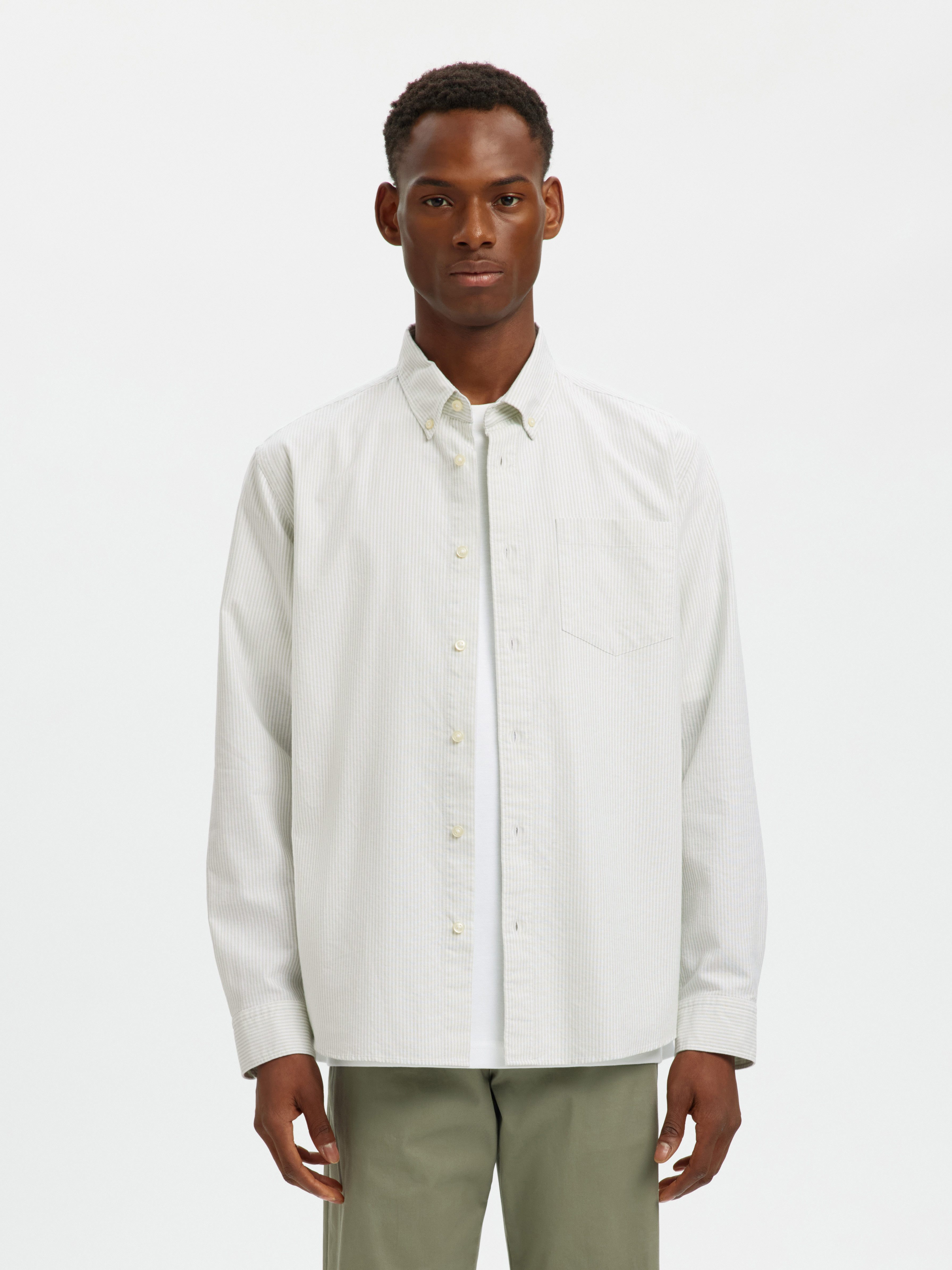 Selected Langarmhemd SLHREGRICK-OX SHIRT LS NOOS Baumwolle, regular fit günstig online kaufen